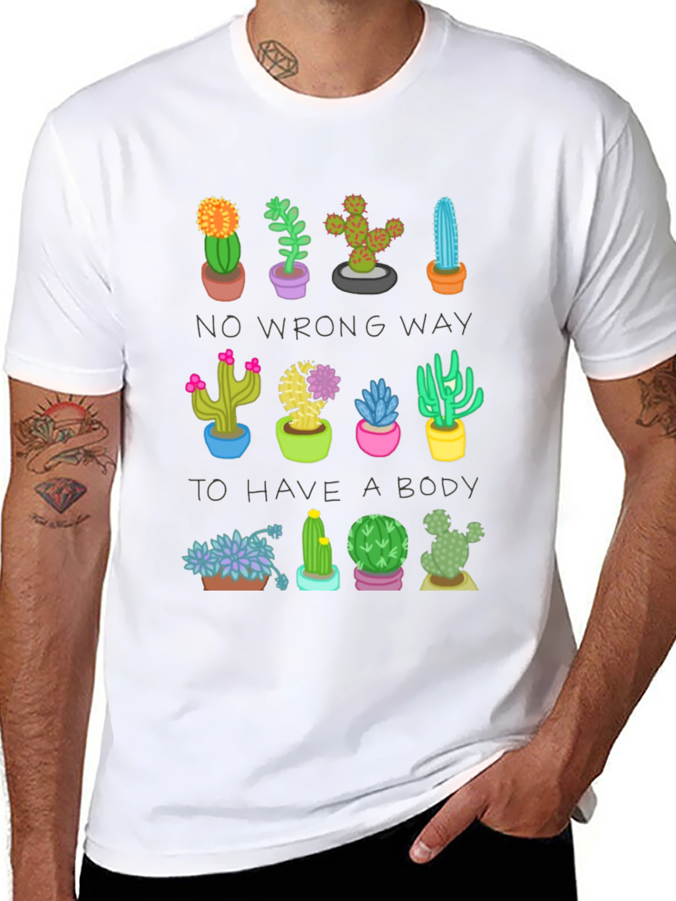 Black Cactus Body Positive Graphic Tee view 8