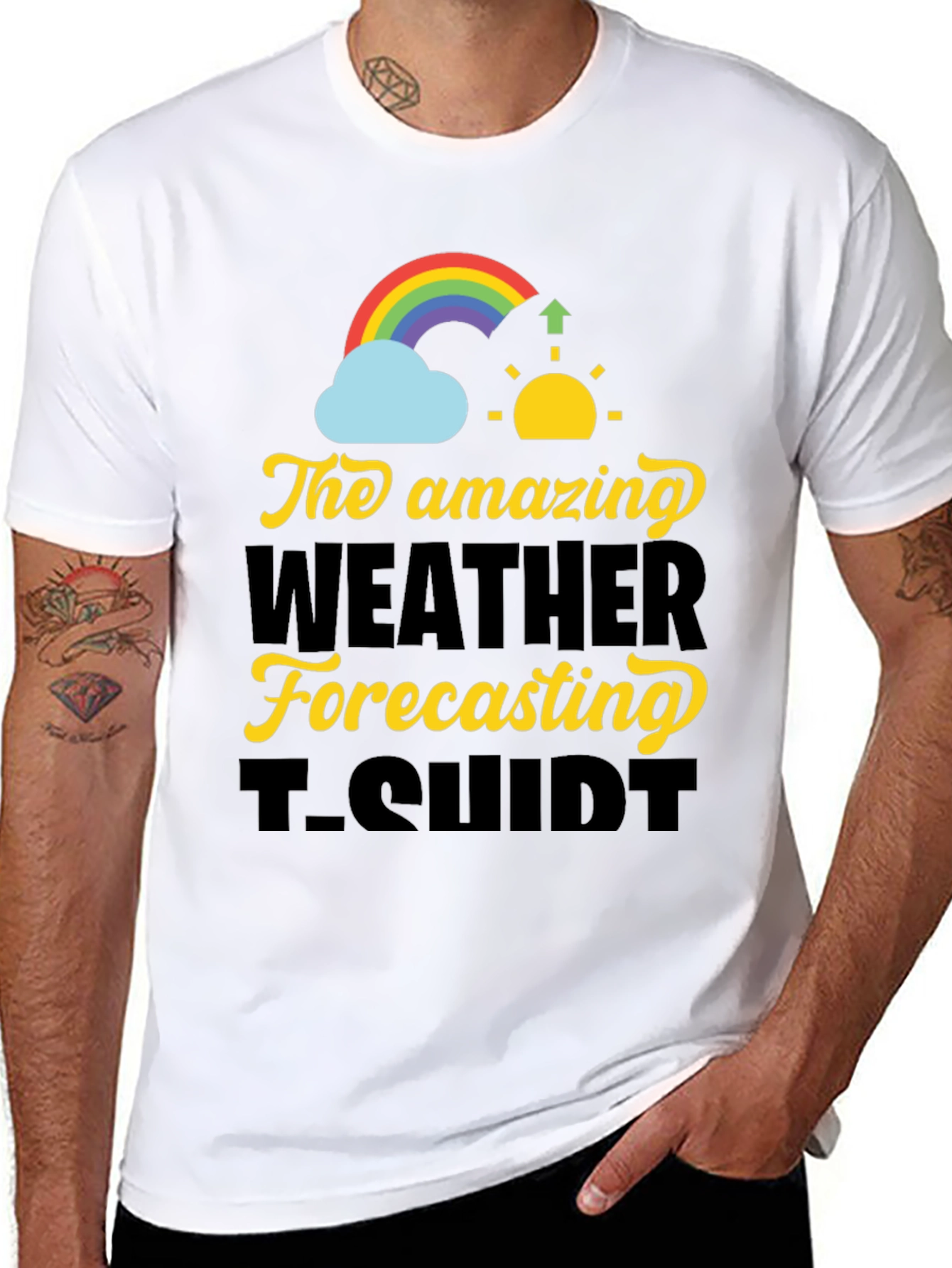 Black Amazing Weather Forecasting T-Shirt view 8