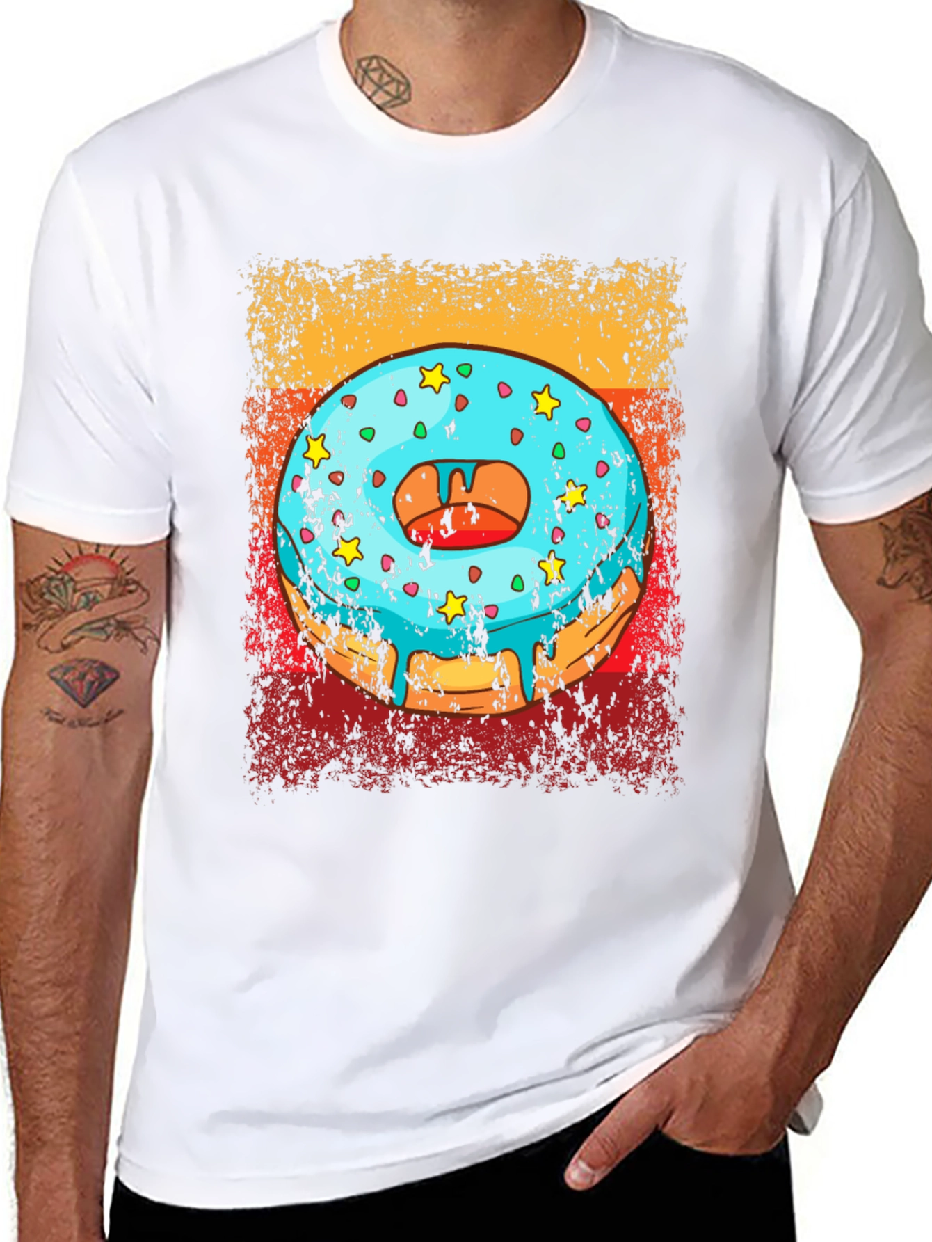 Black Donut Graphic Tee - Novelty T-Shirt view 8