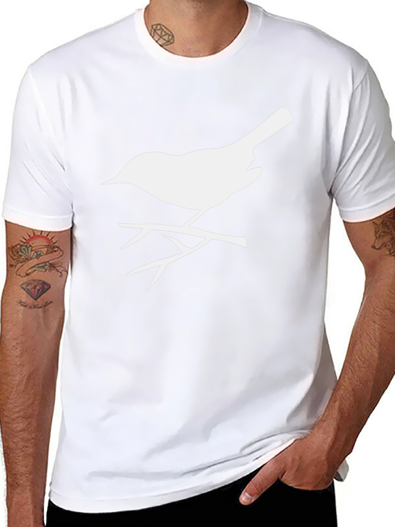 Black Bird on a Branch Graphic Tee view 8