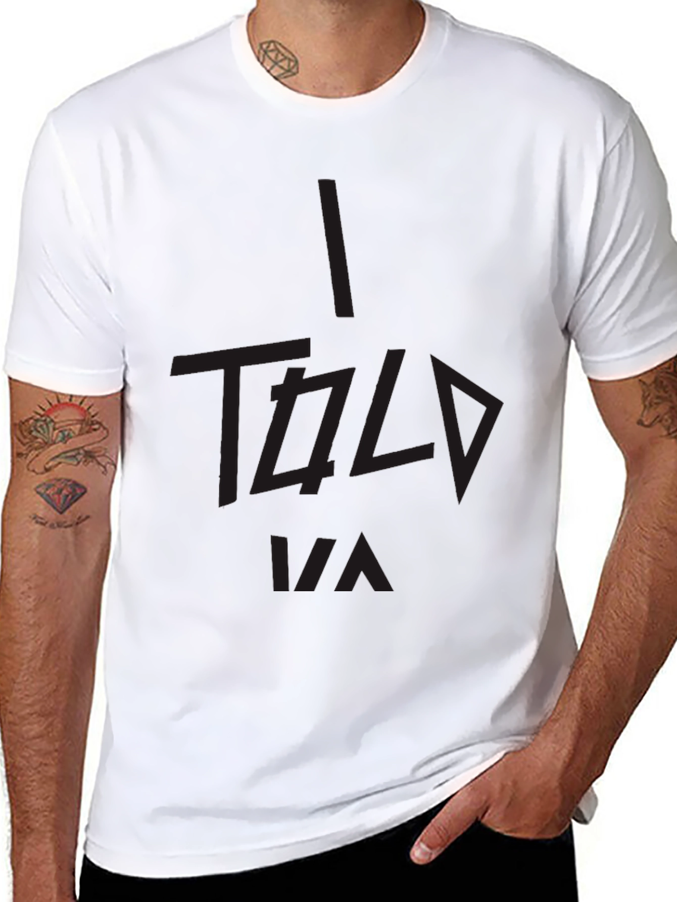 Black I Told Ya Black Graphic Tee view 8