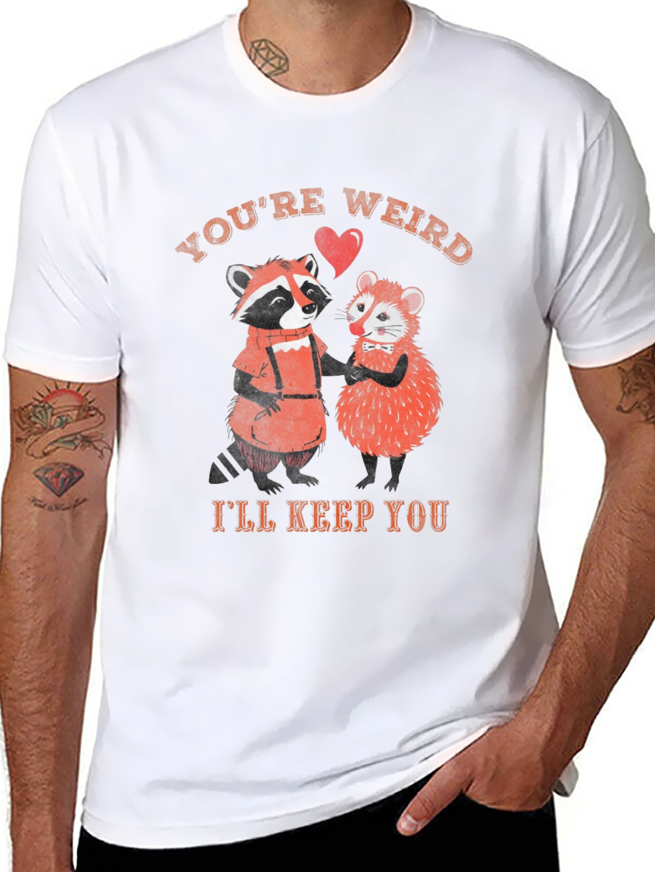 Black You're Weird, I'll Keep You Graphic Tee view 8
