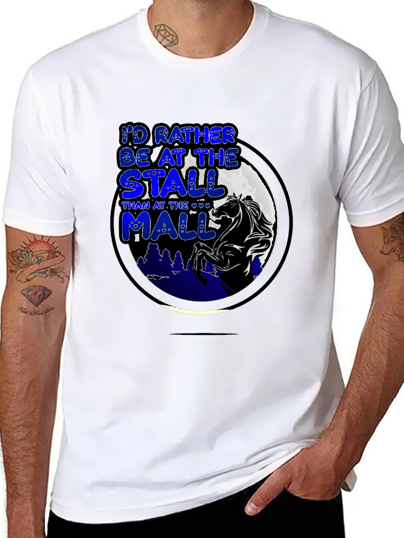 Black Horse Stall Over Mall Graphic Tee view 8