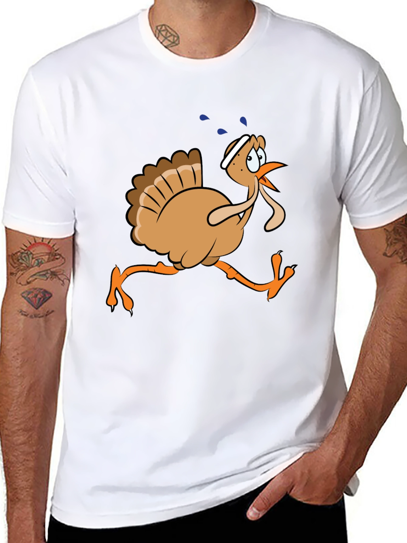 Black Running Turkey Graphic T-Shirt view 8