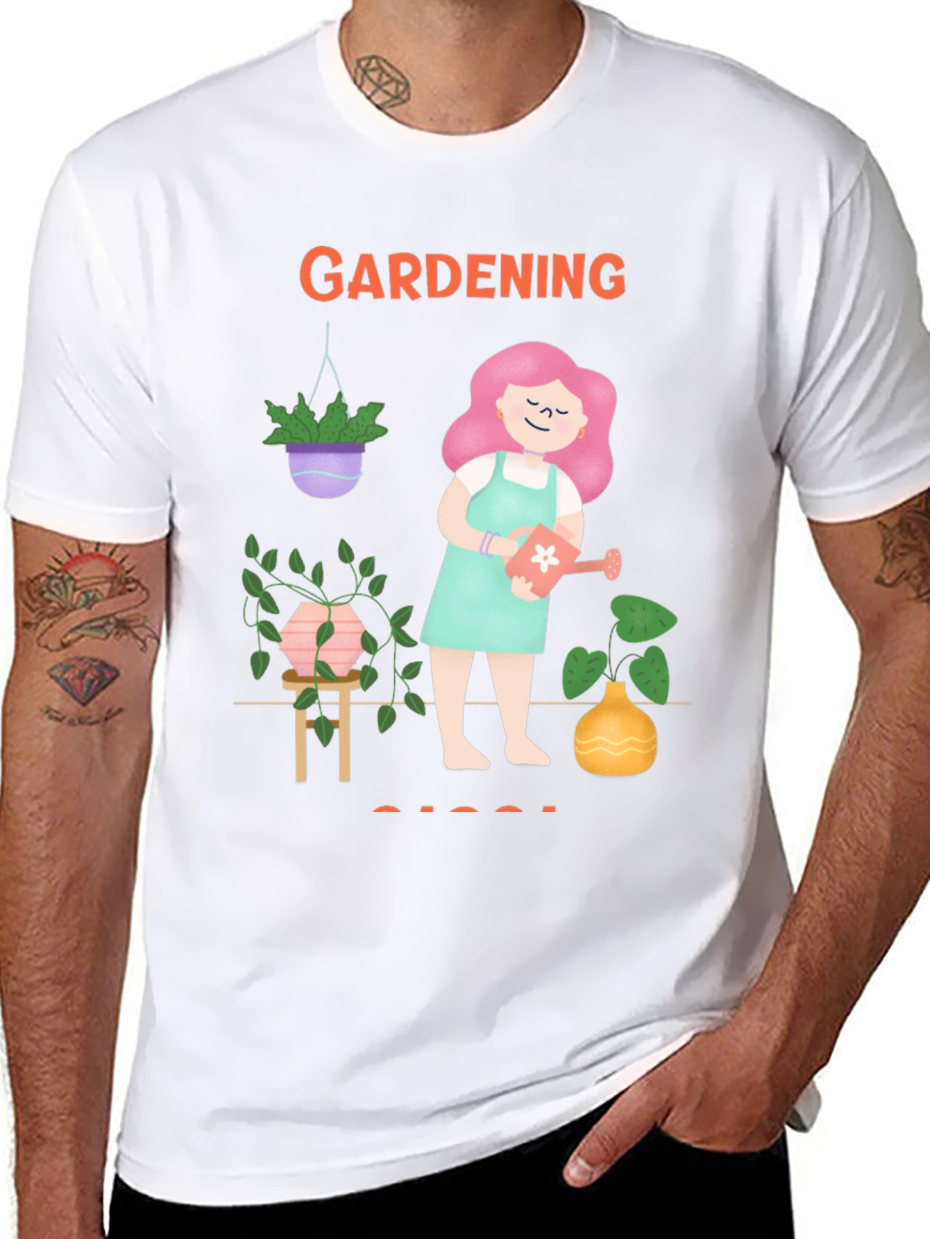 Black Gardening T-Shirt Cute Plant Lover Tee view 8