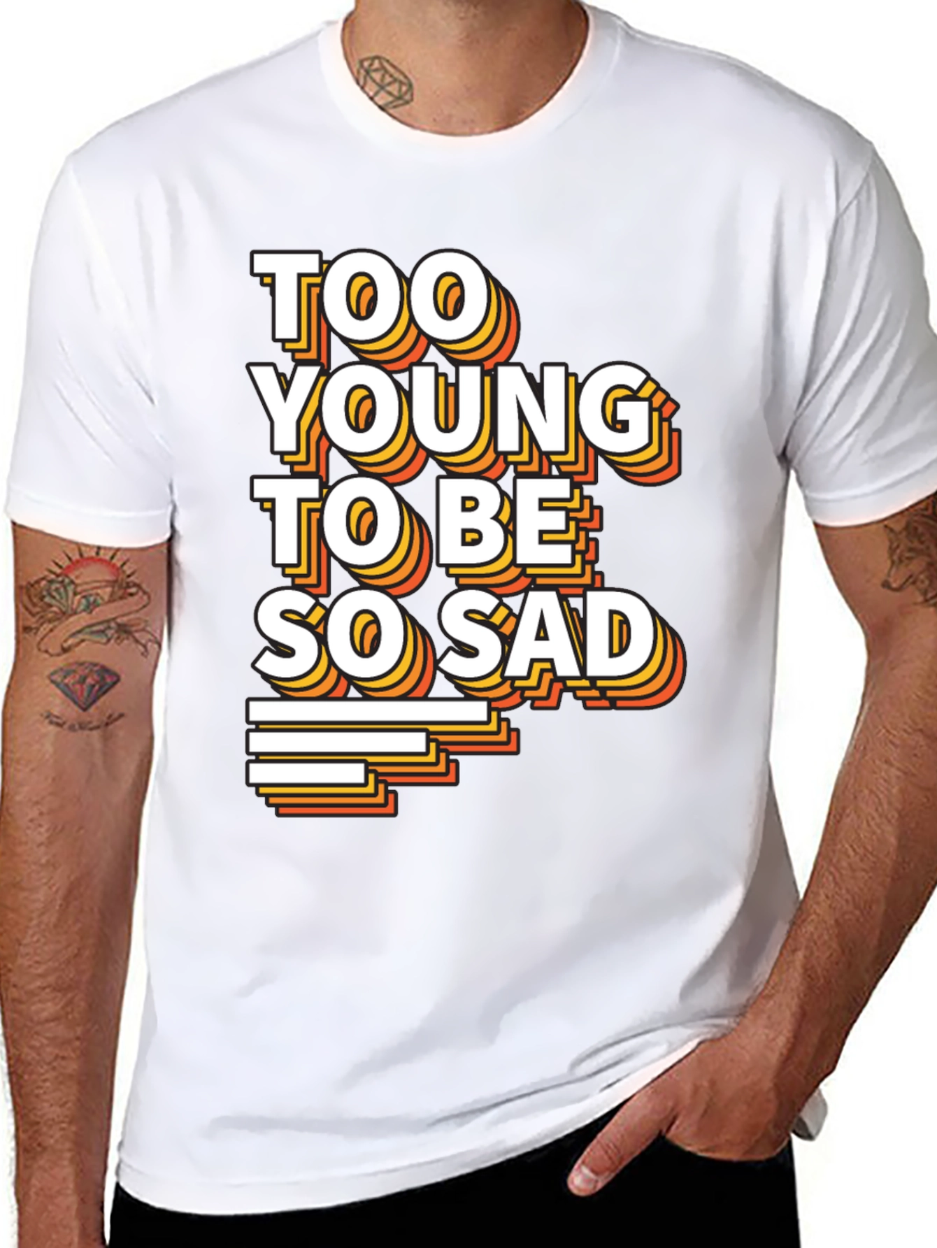 Black Too Young To Be So Sad Graphic Tee view 8