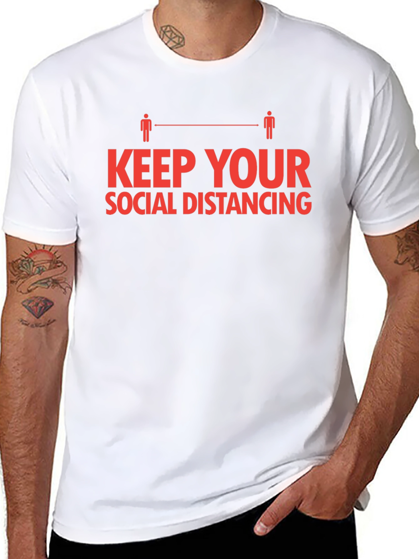 Black Social Distancing T-Shirt - Keep Your Distance view 8