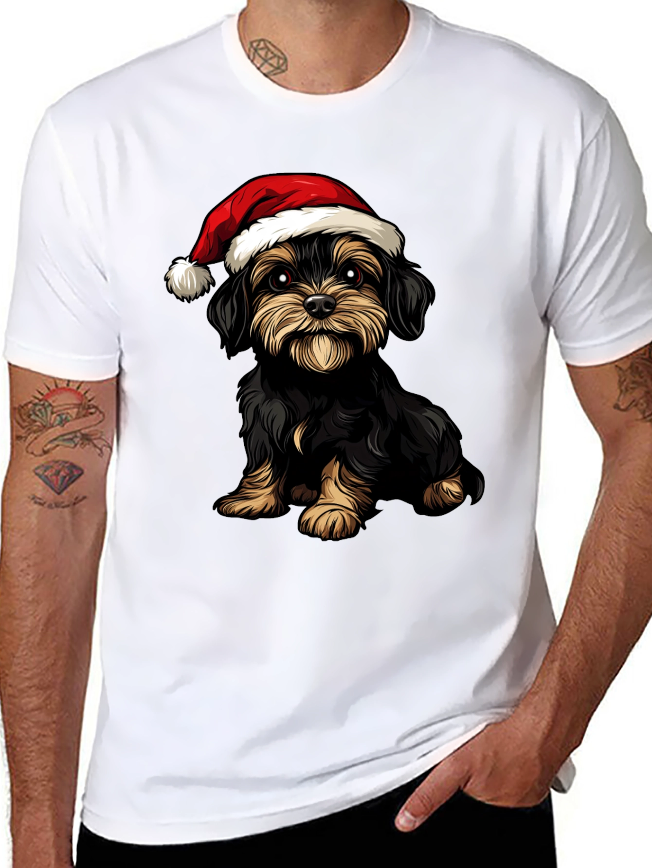 Black Christmas Dog T-Shirt view 8