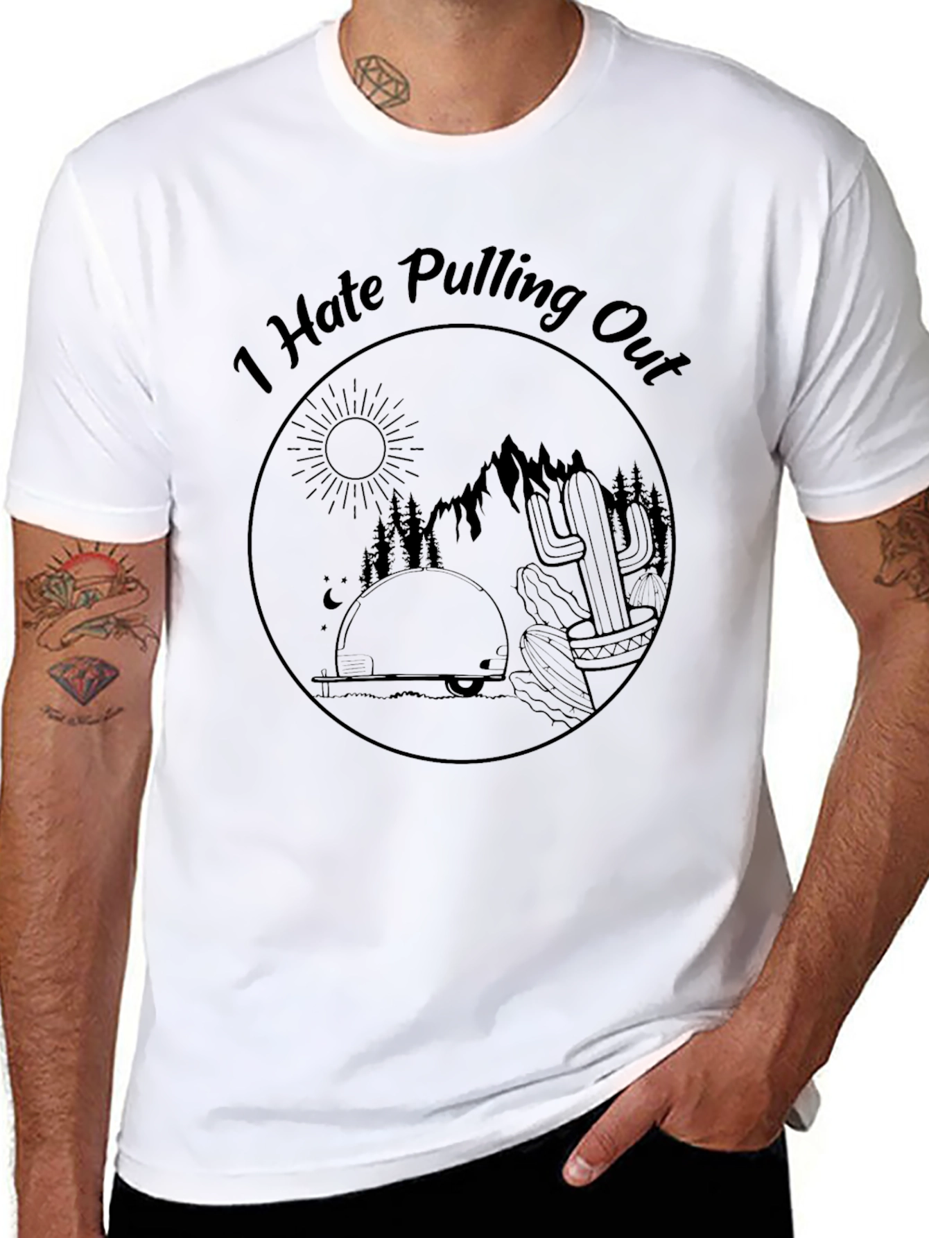 Black I Hate Pulling Out Black Graphic Tee view 8