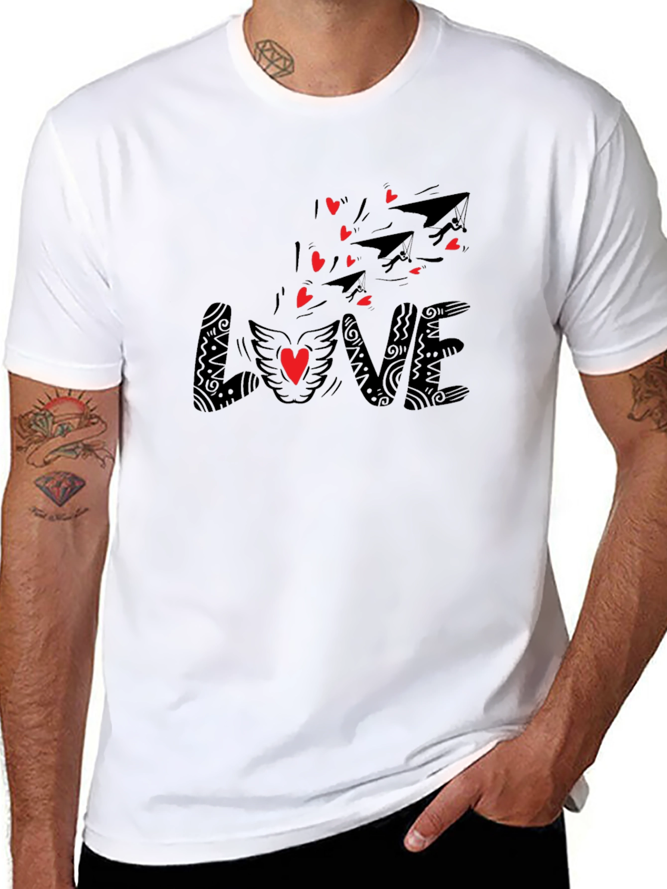 Black Love Heart T-Shirt - Valentine's Day view 8