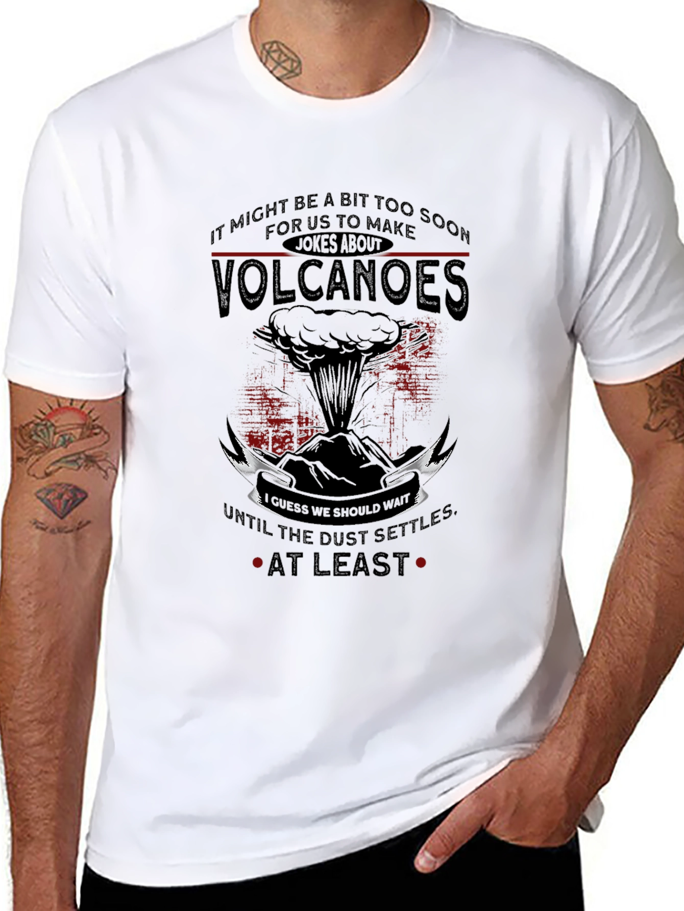 Black Volcanoes Joke T-Shirt - Sarcastic Humor Tee view 8