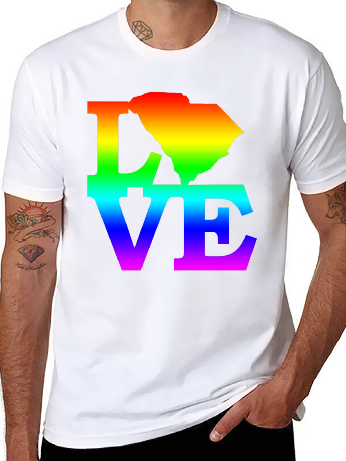 Black Rainbow South Carolina Love T-Shirt view 8