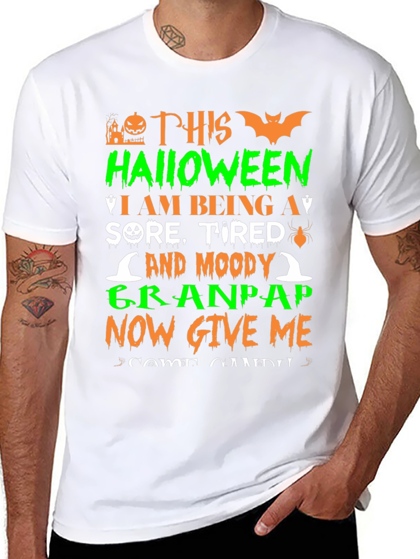 Black Funny Halloween Grandpap T-Shirt view 8