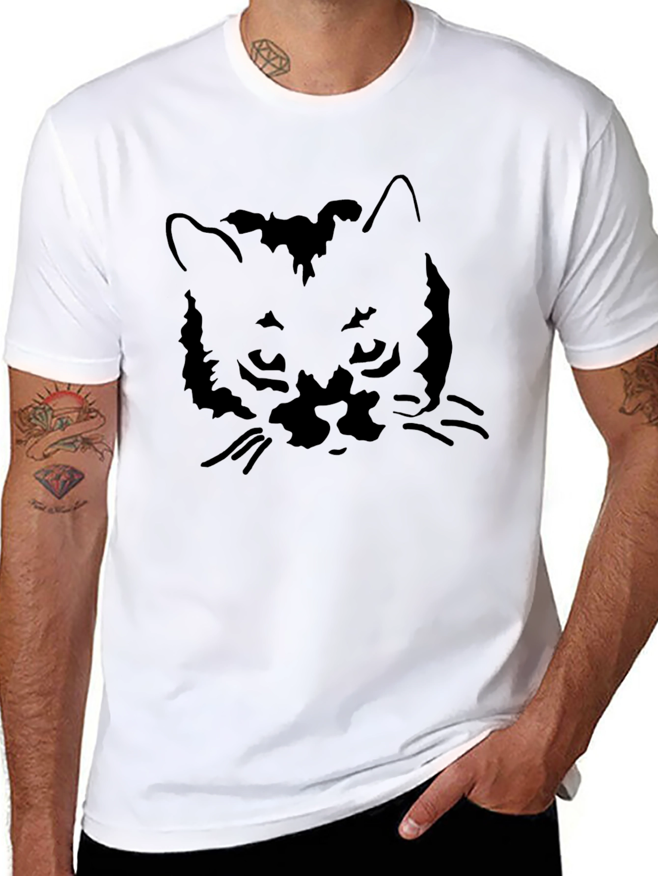 Black Black Cat Graphic Tee - Stylish Menswear view 8