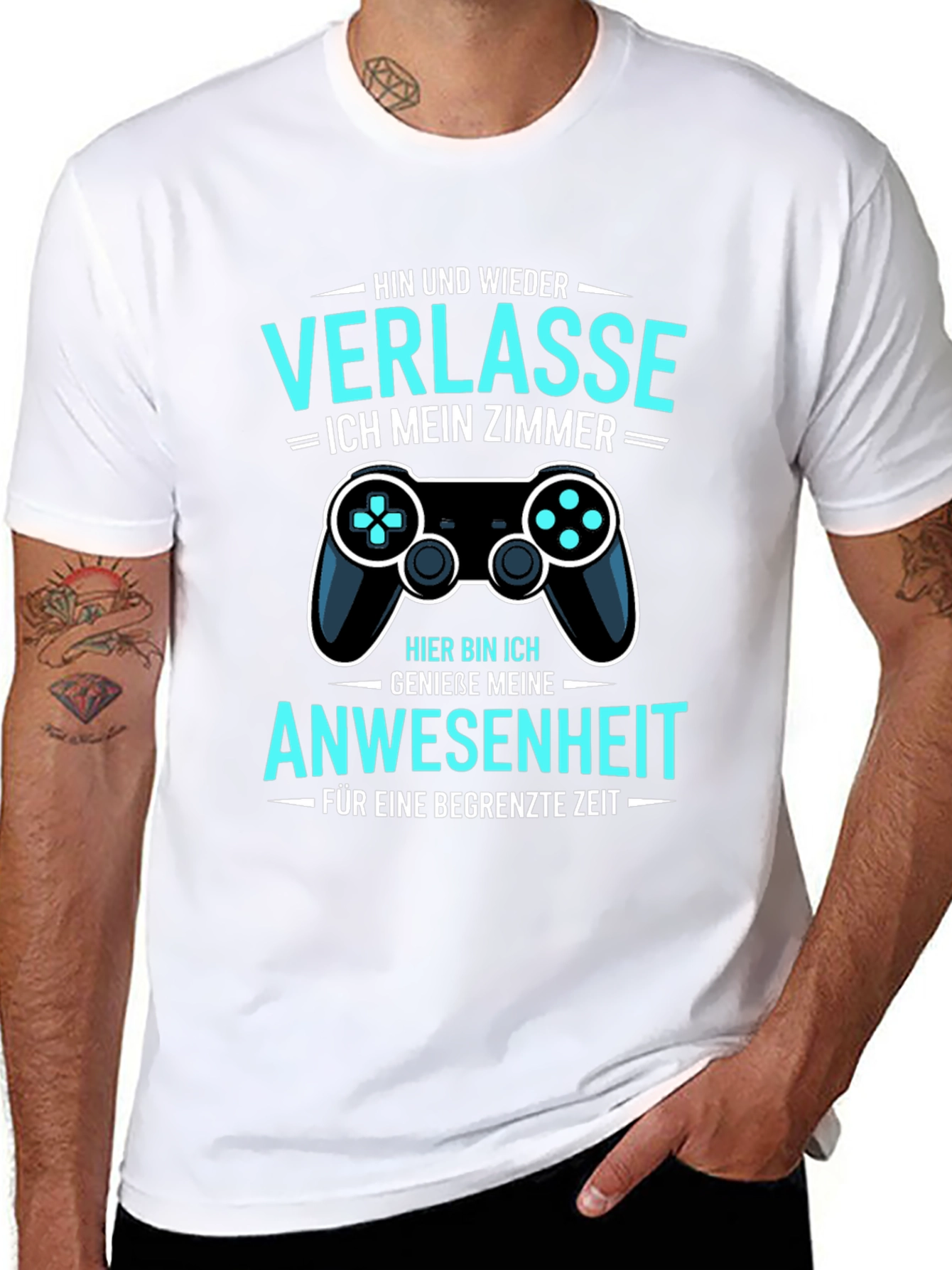 Black Gamer Humor T-Shirt: Verlasse Ich Mein Zimmer view 8