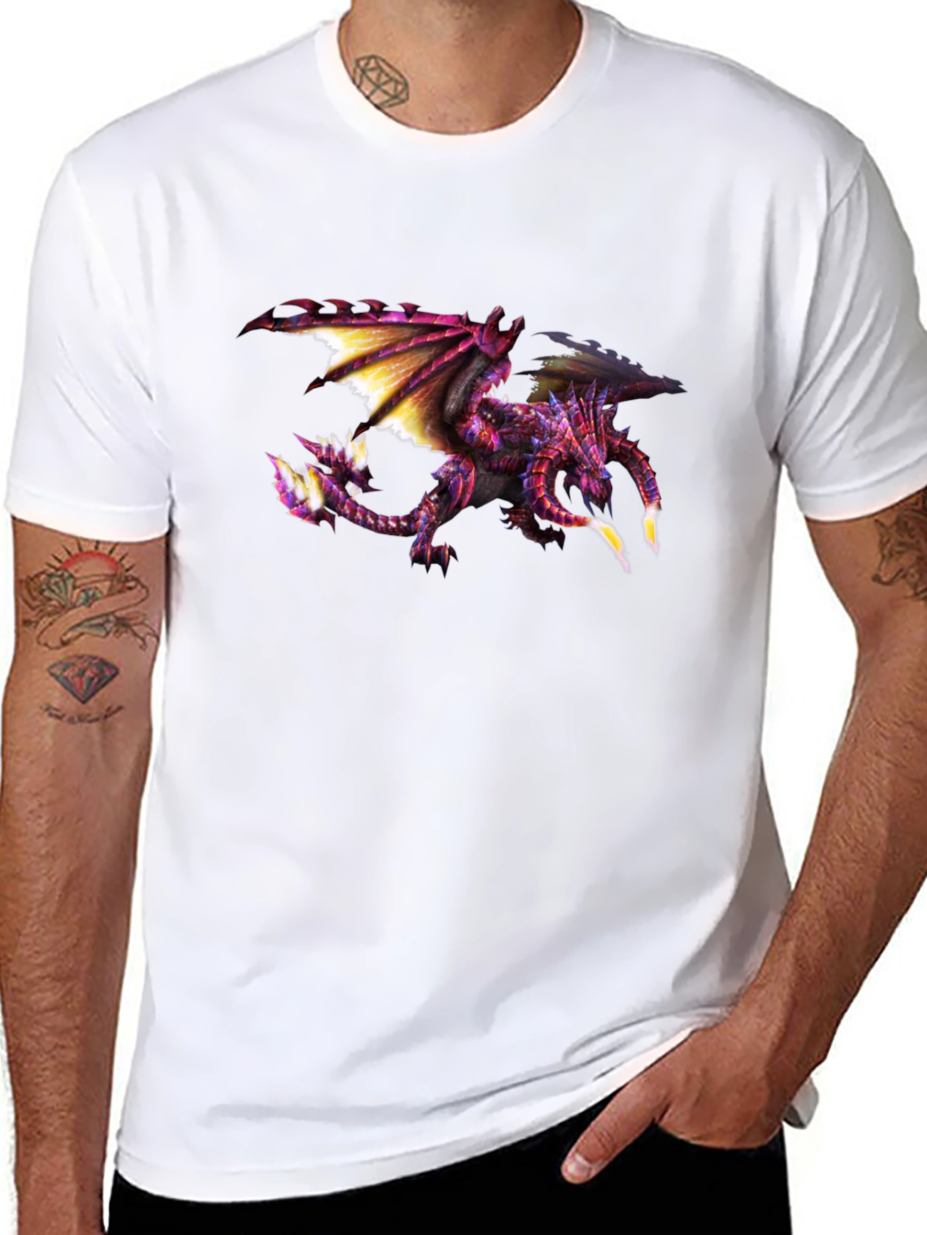 Black Dragon Graphic T-Shirt - Bold Black Tee view 8