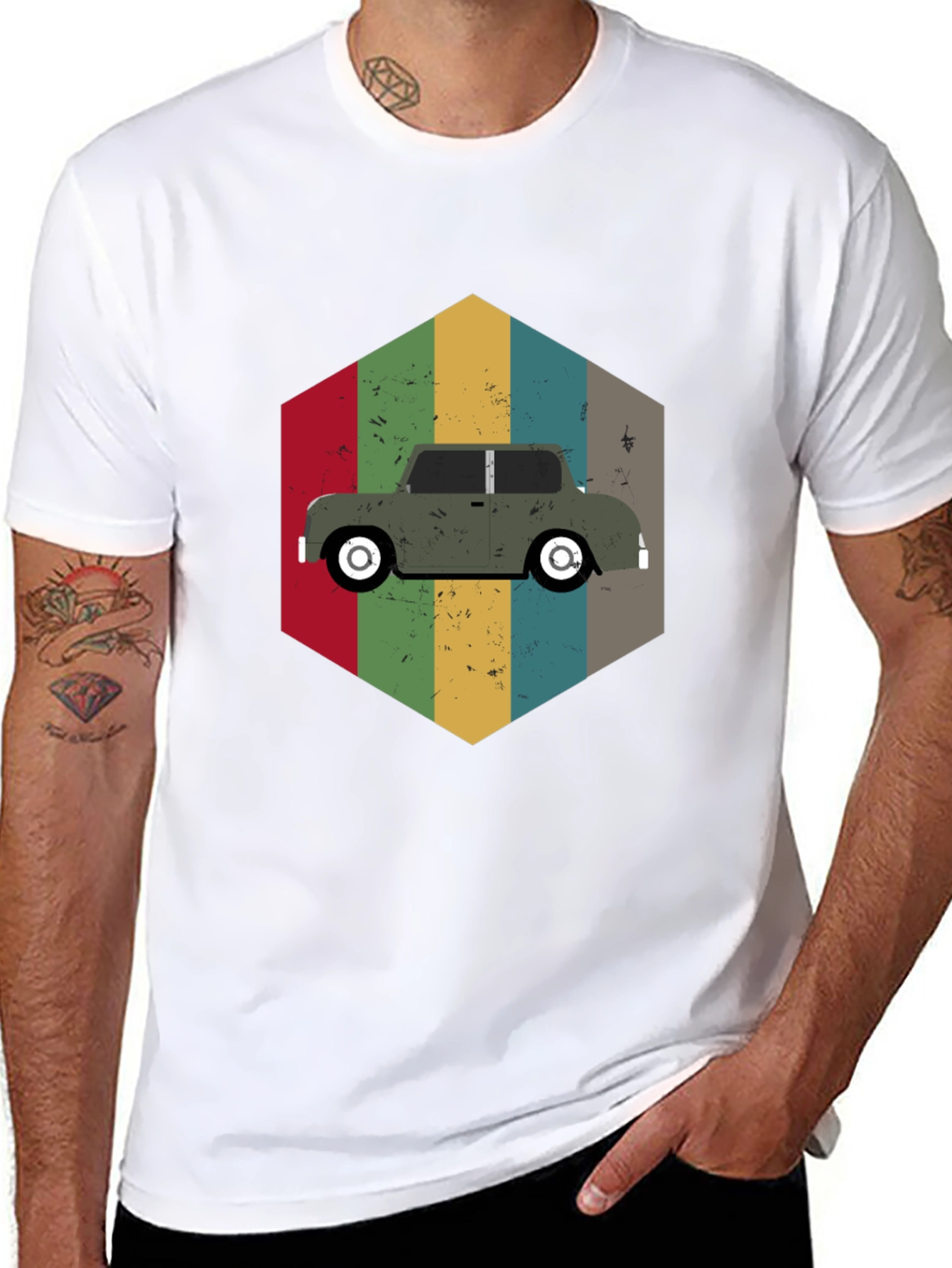 Black Vintage Car Graphic T-Shirt - Retro Style view 8