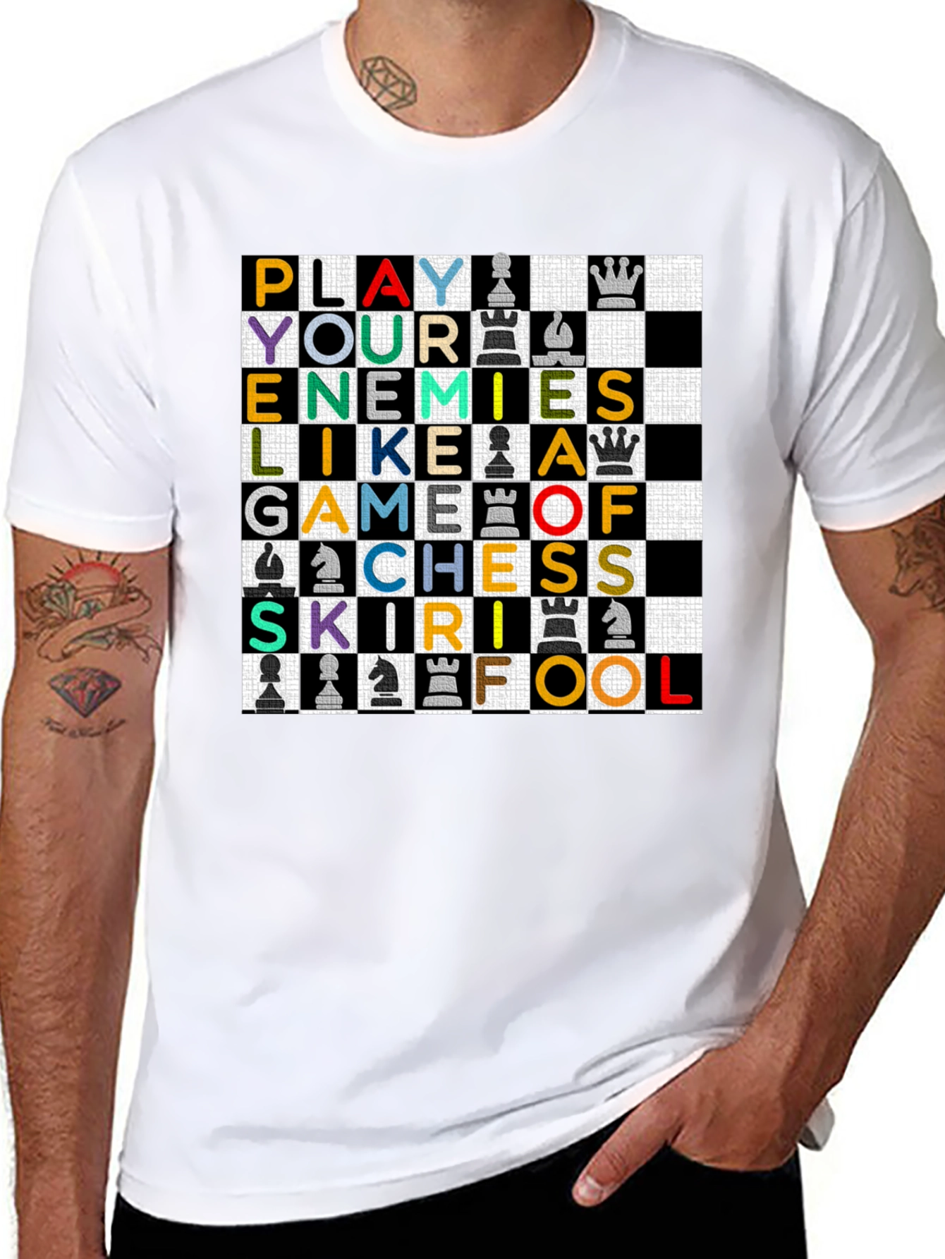 Black Play Your Enemies Like a Game of Chess T-Shirt view 8