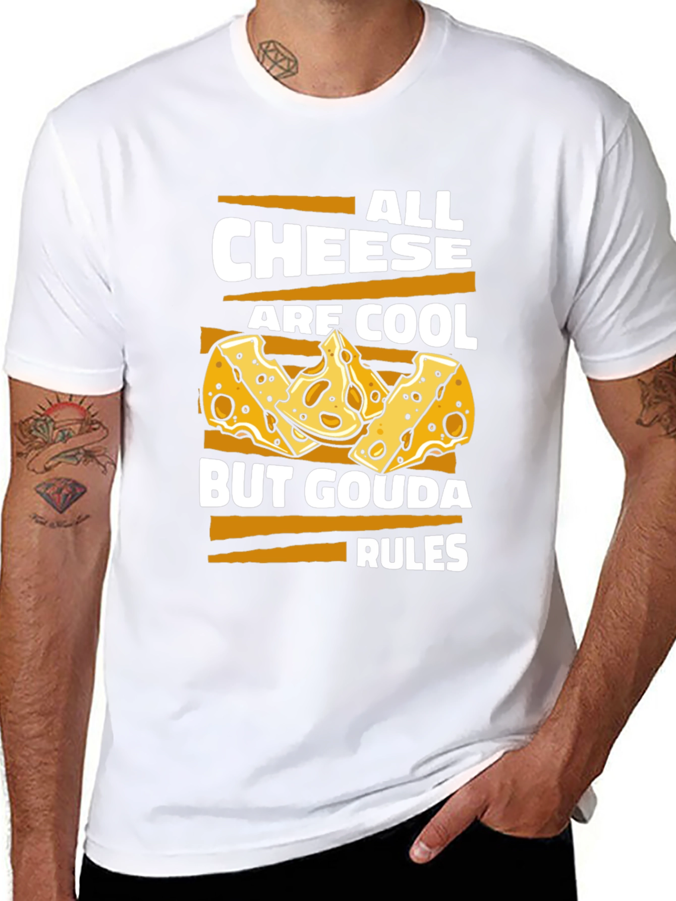Black Cheese Lover T-Shirt - Gouda Rules view 8