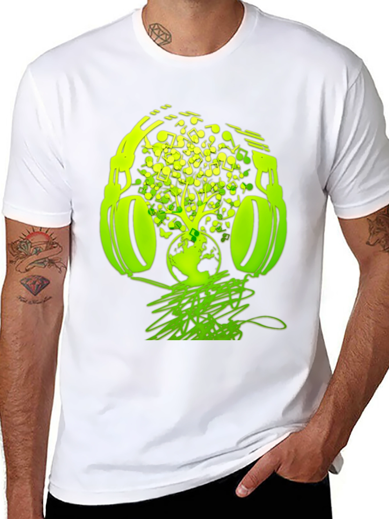 Black Earth Beats T-Shirt: Music Headphones Graphic Tee view 8