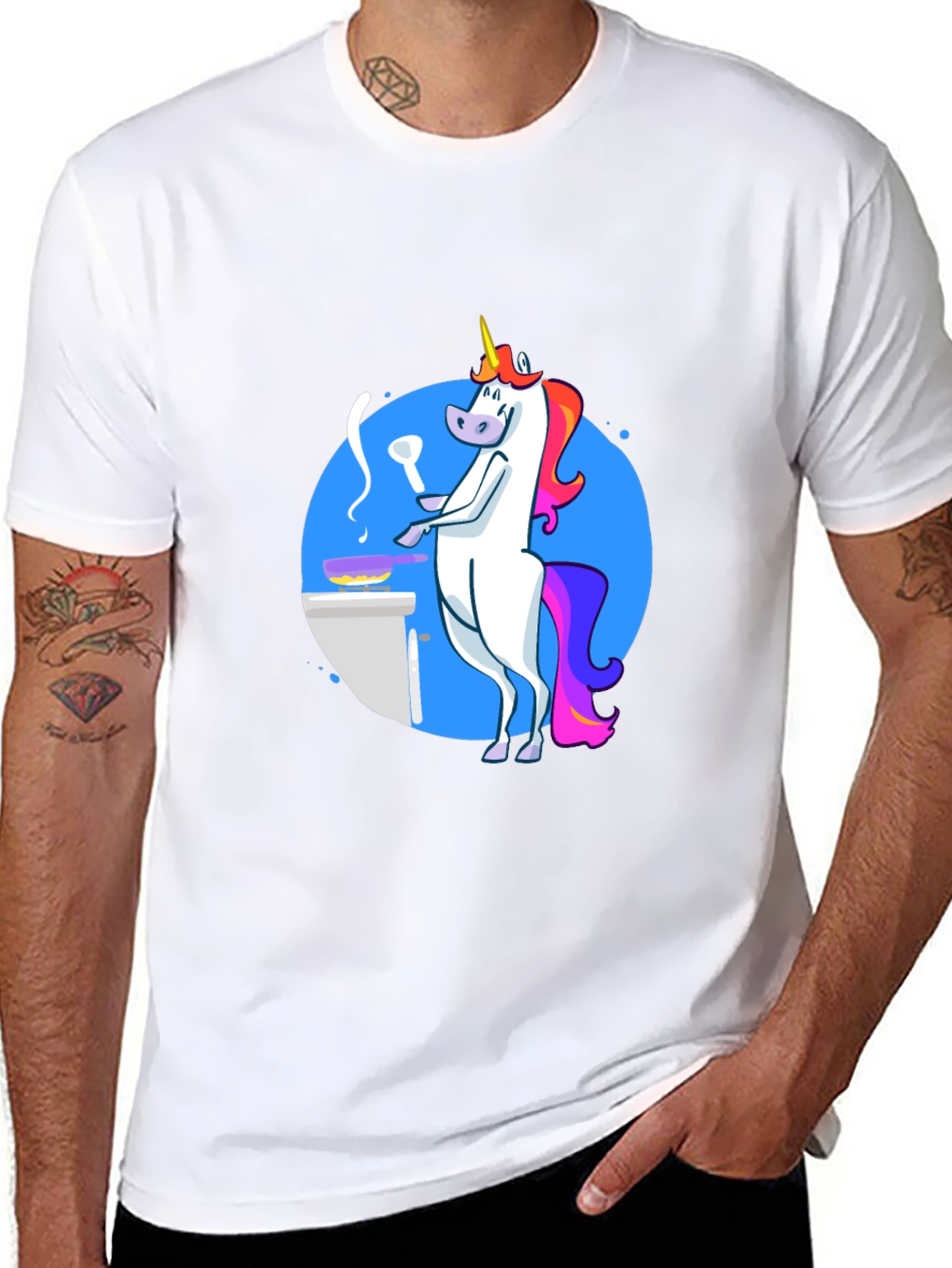 Black Unicorn Chef T-Shirt view 8