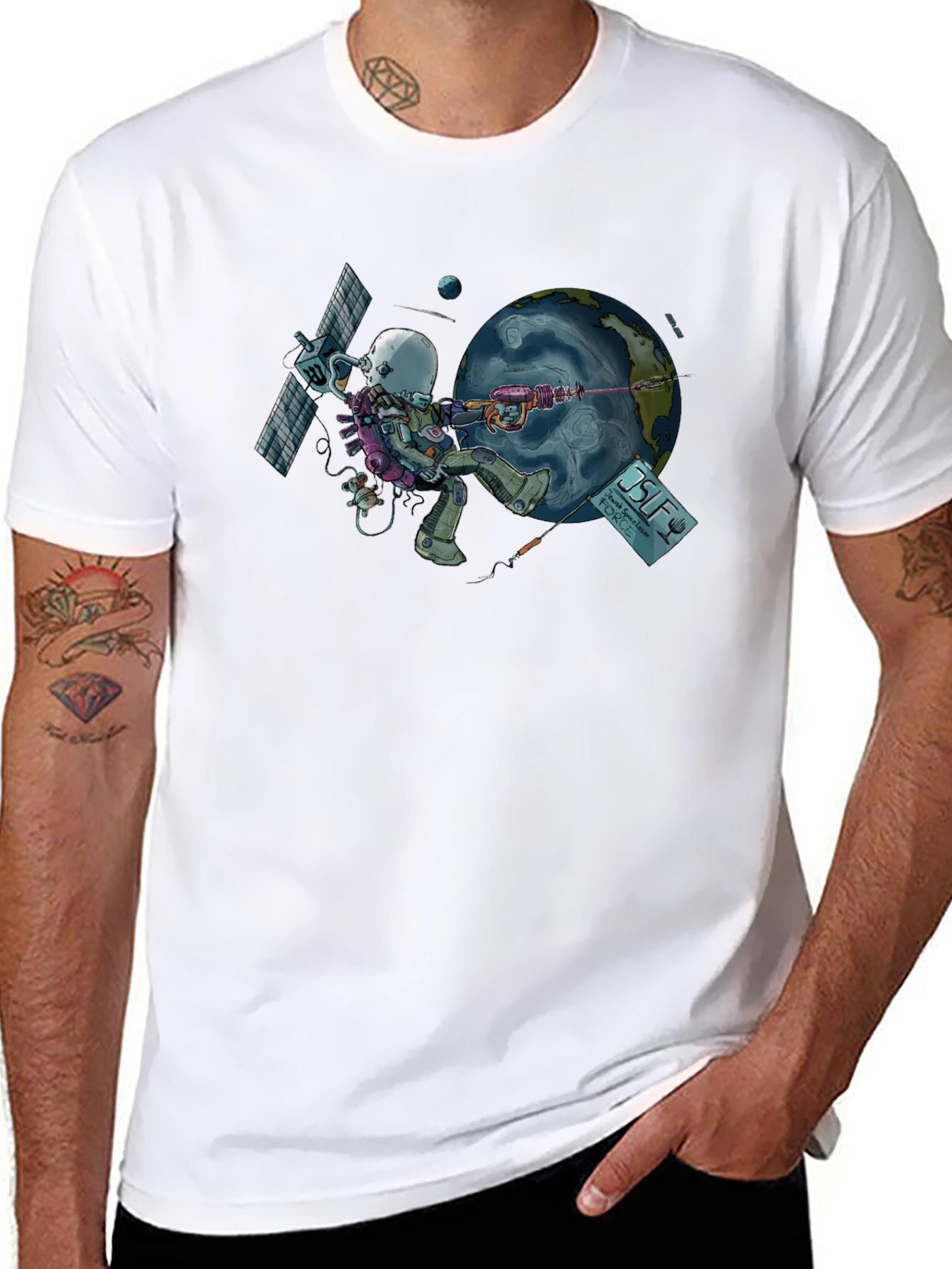 Black Cosmic Assault Graphic T-Shirt view 8