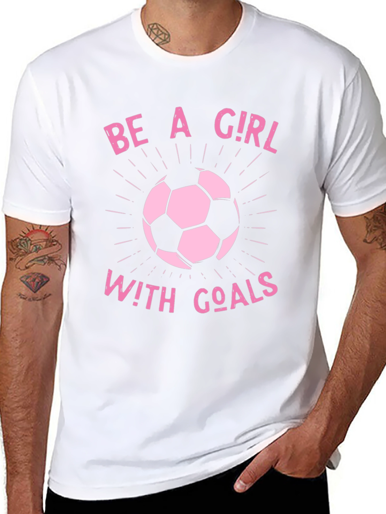Black Girl With Goals Soccer T-Shirt - Black view 8