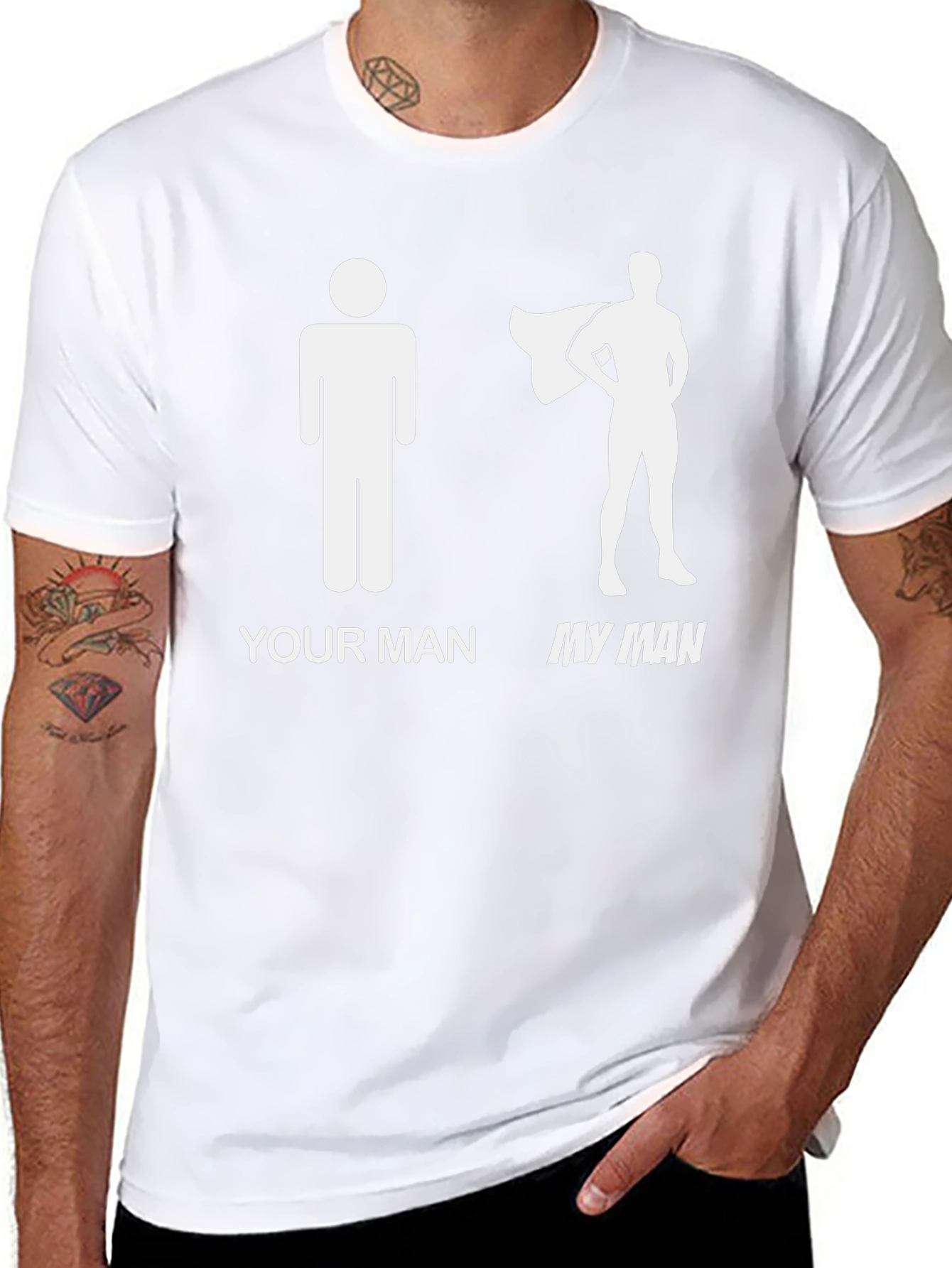 Black Your Man My Man Graphic Tee - Superhero Humor T-Shirt view 8