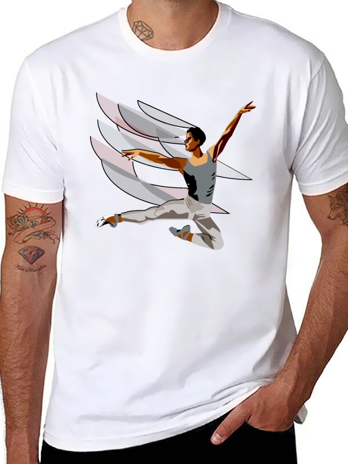 Black Ballet Dancer Graphic T-Shirt - Black view 8