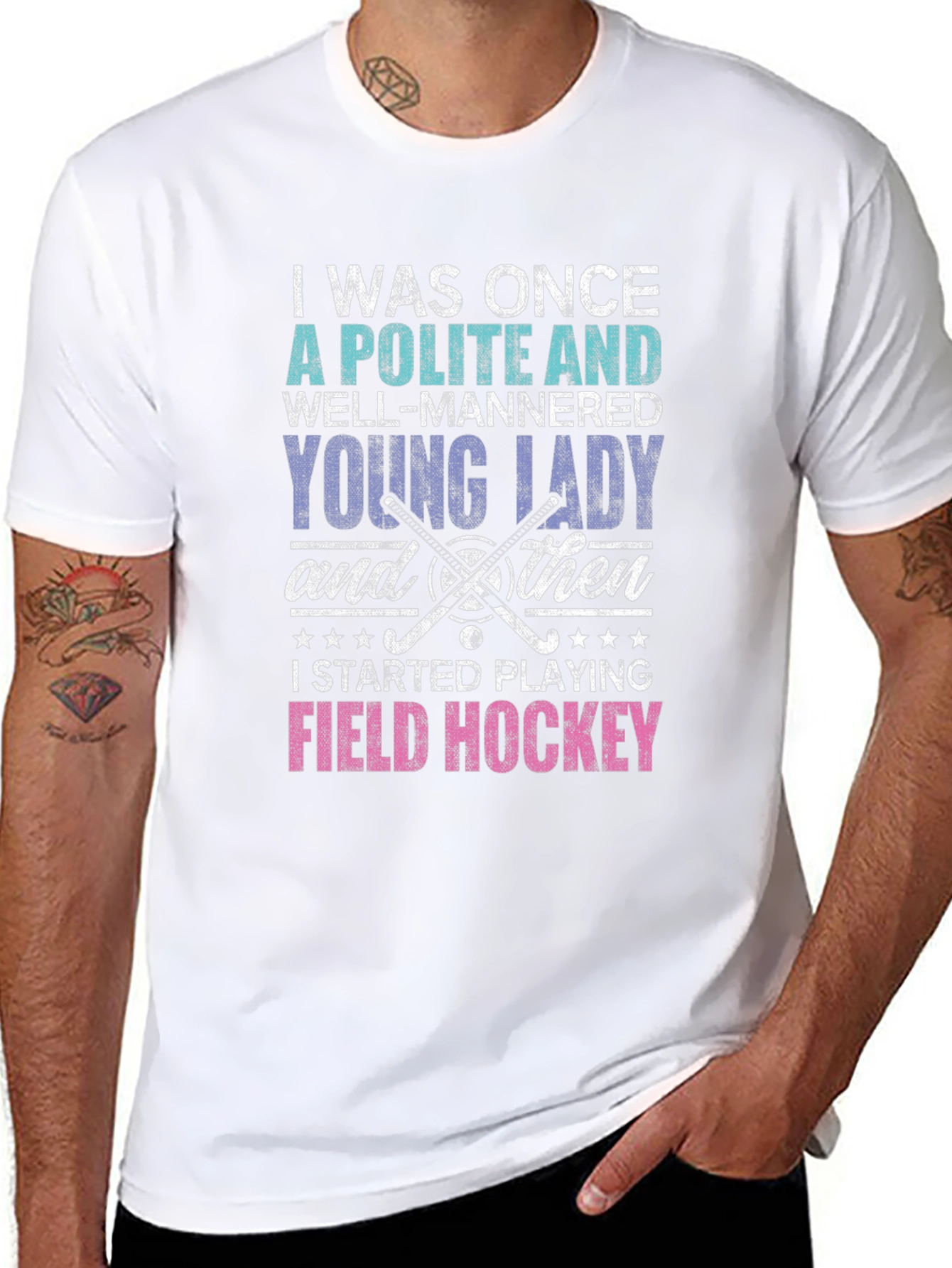 Black Polite Lady Field Hockey T-Shirt view 8