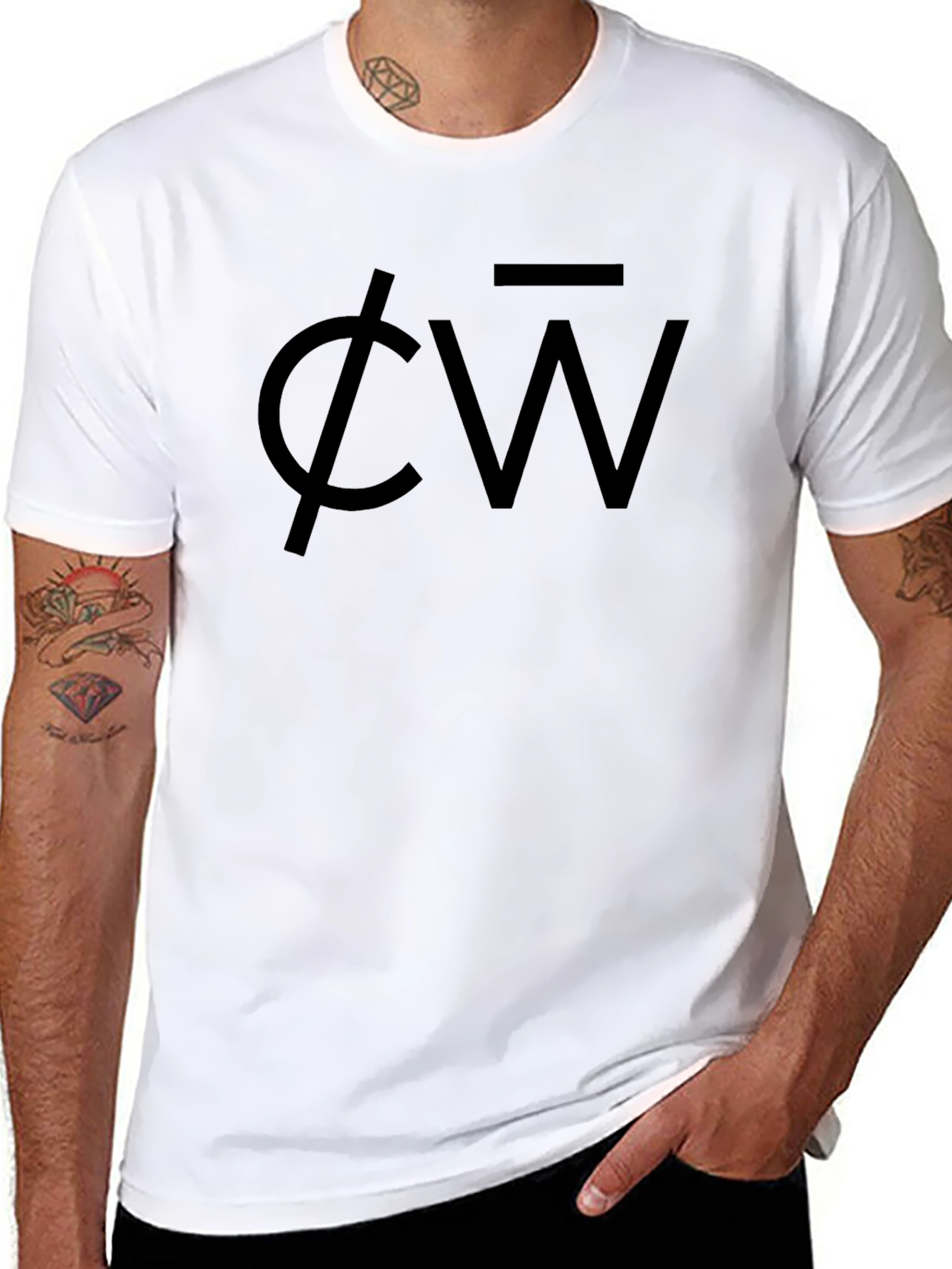 Black Black Graphic Tee - "CW" Design view 8