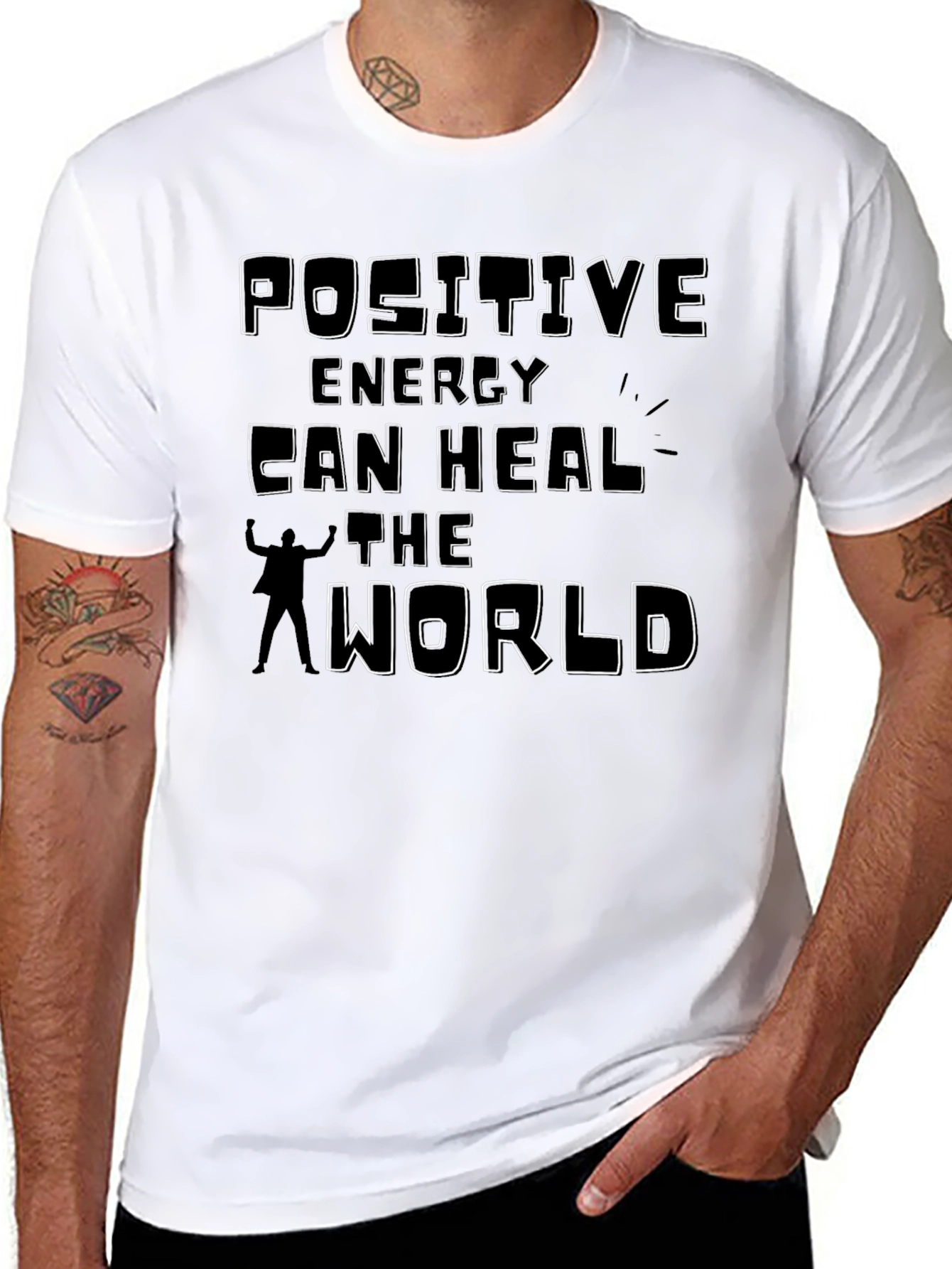 Black Positive Energy Can Heal the World T-Shirt view 8