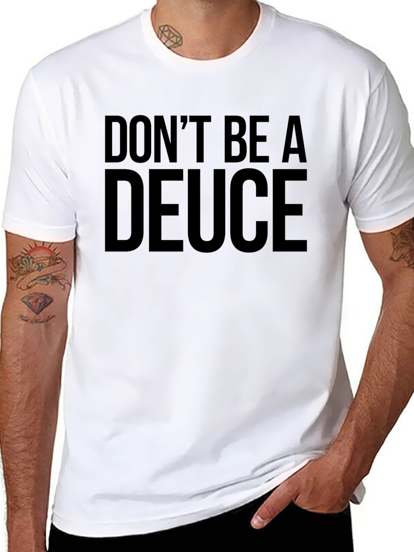 Black Don't Be a Deuce Black T-Shirt view 8