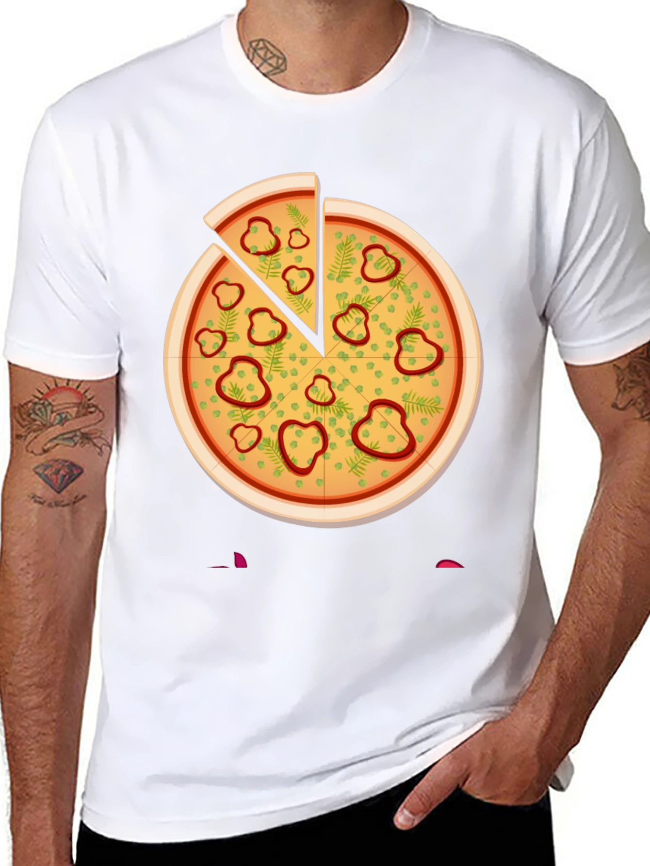 Black Pizza Graphic Tee - Unisex Crew Neck view 8