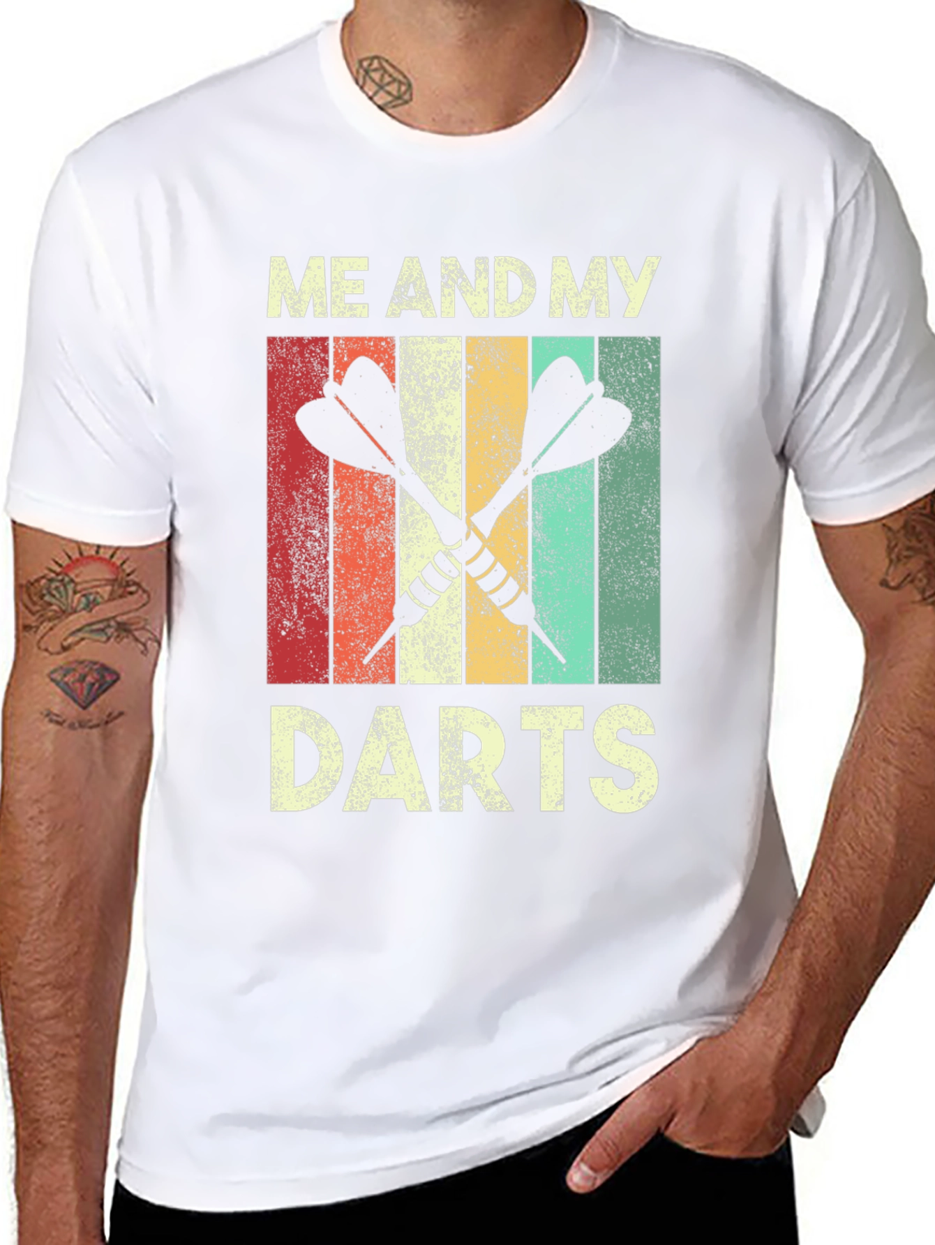 Black Retro "Me And My Darts" Graphic Tee view 8