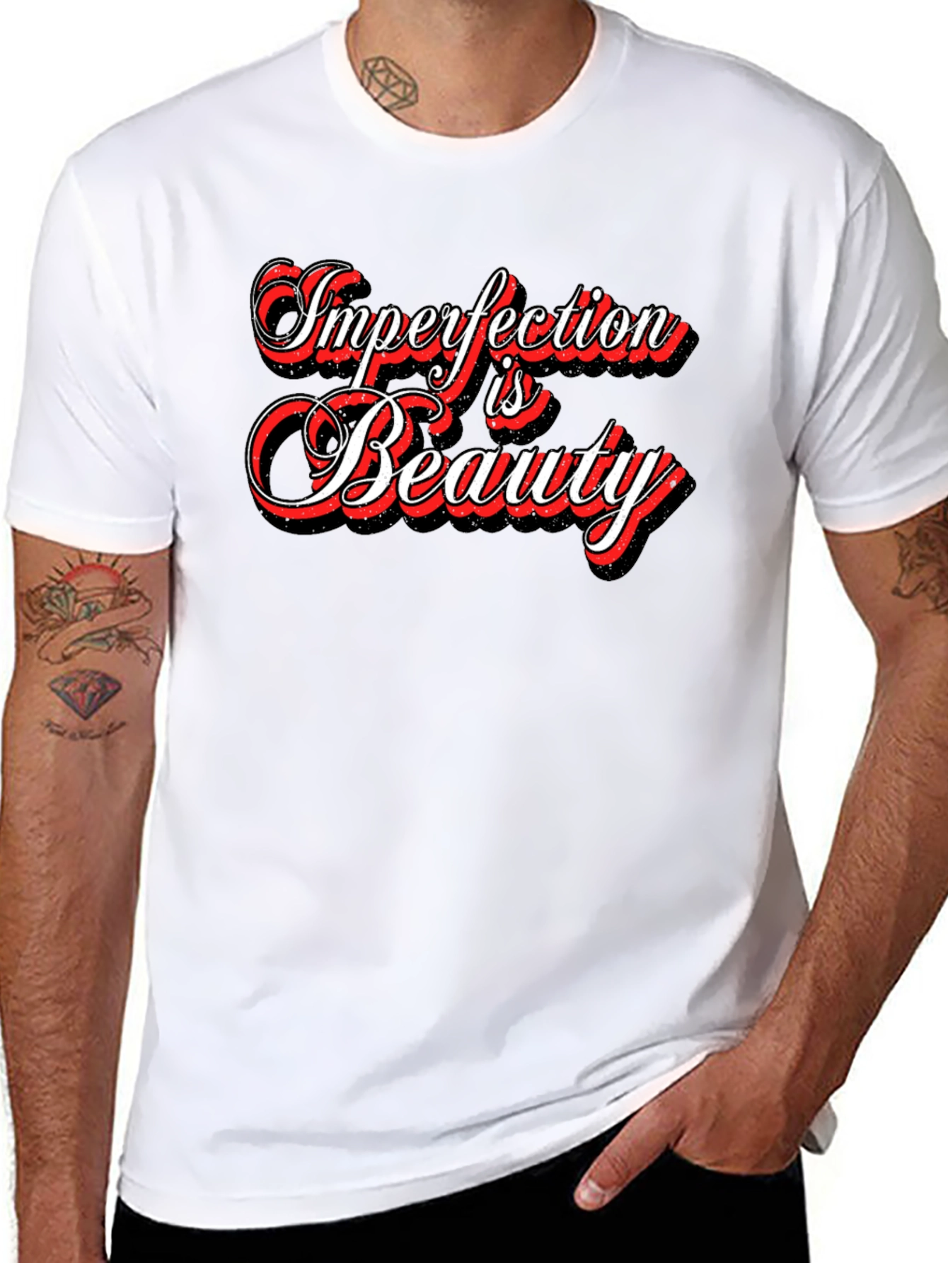 Imperfection is Beauty Graphic Tee - Black - 8
