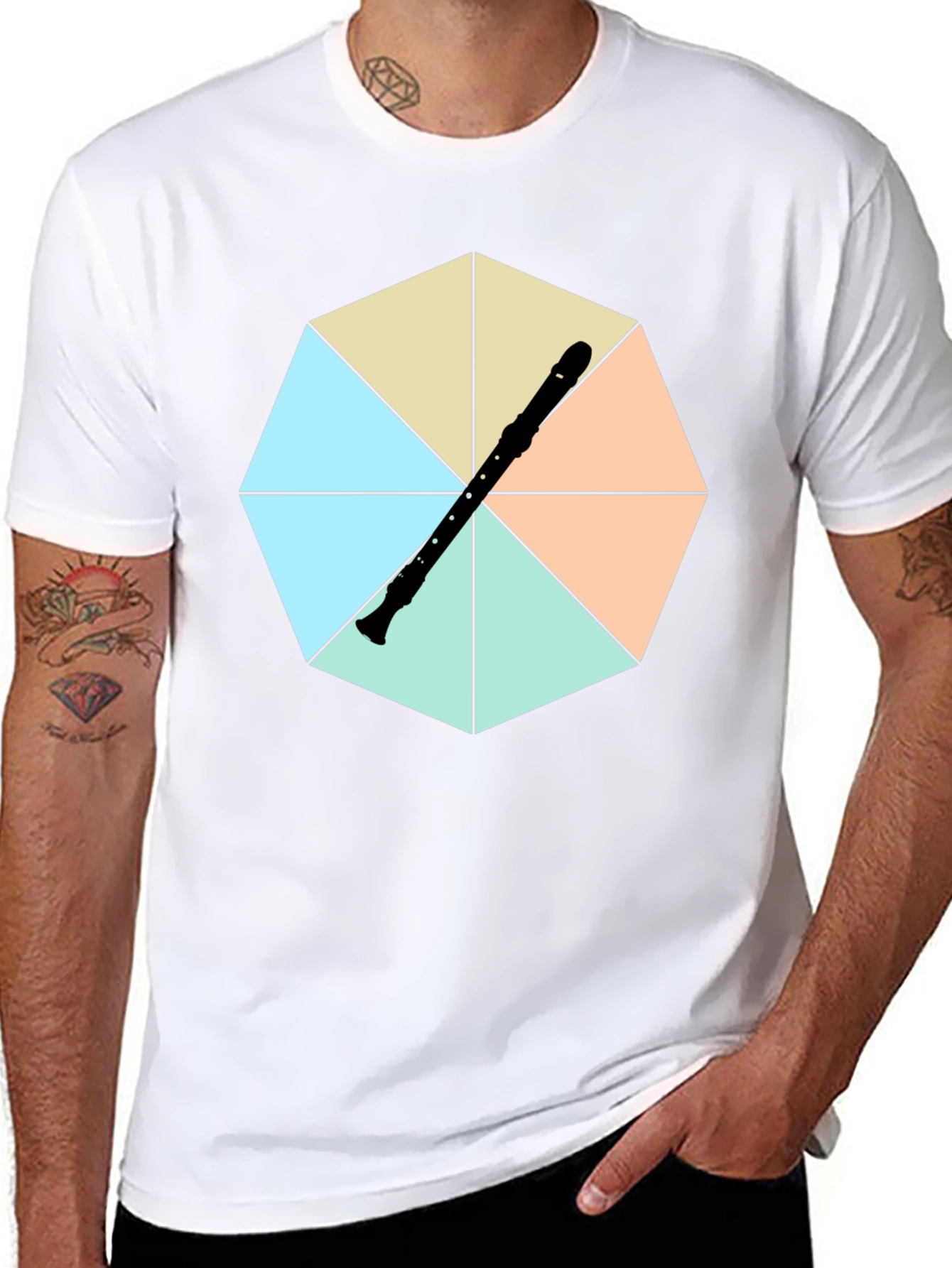 Black Recorders Hexagon T-Shirt view 8