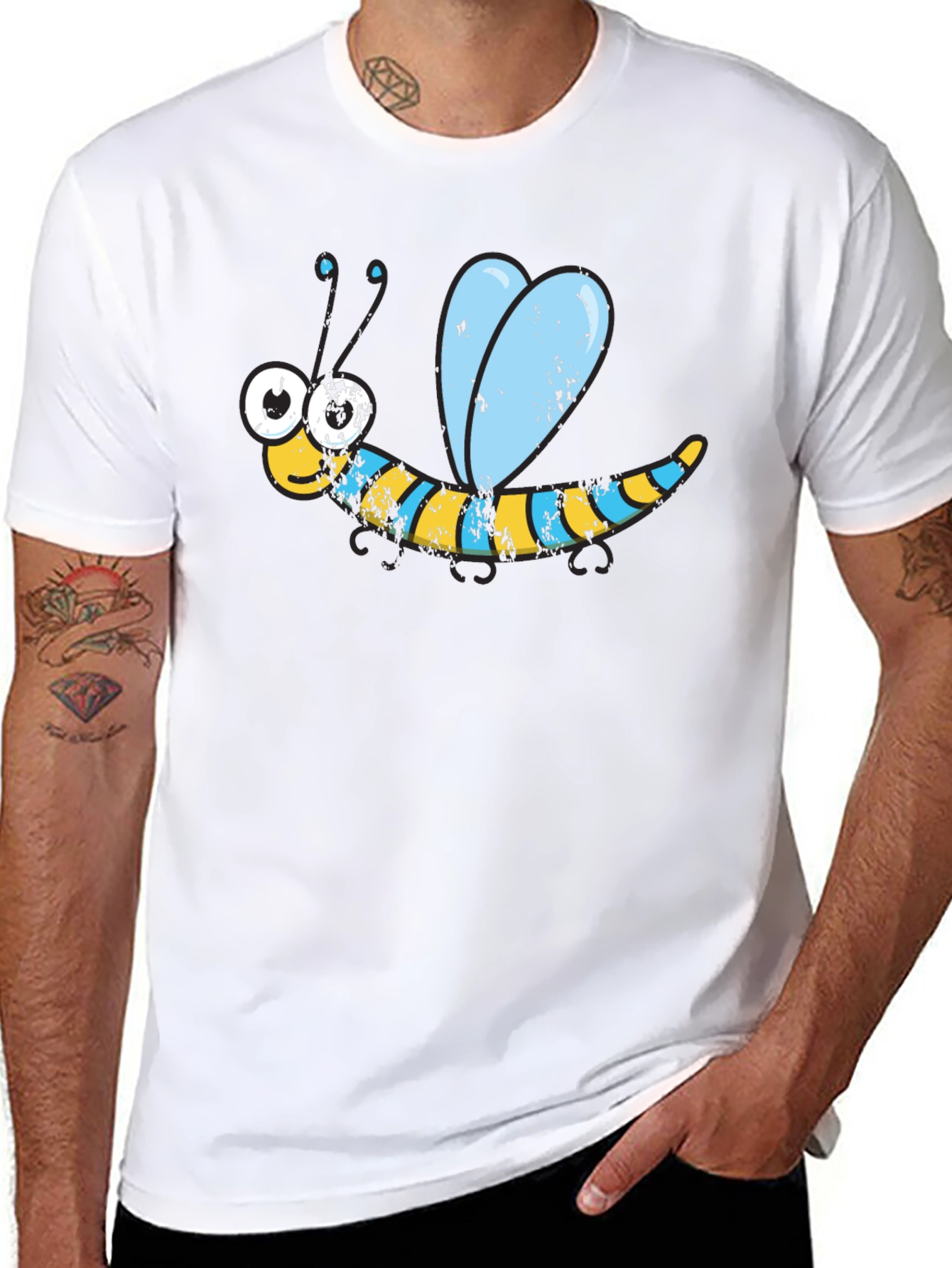 Black Cartoon Bee Graphic Tee - Black view 8
