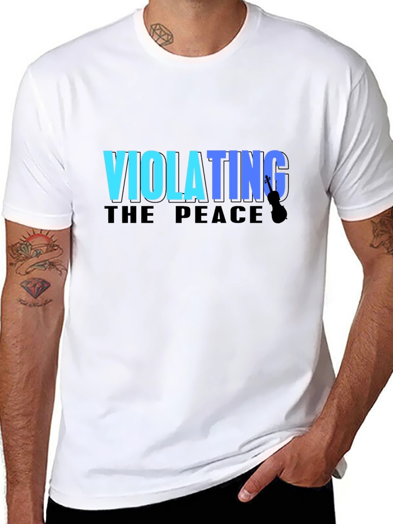 Black Violating The Peace Black T-Shirt view 8