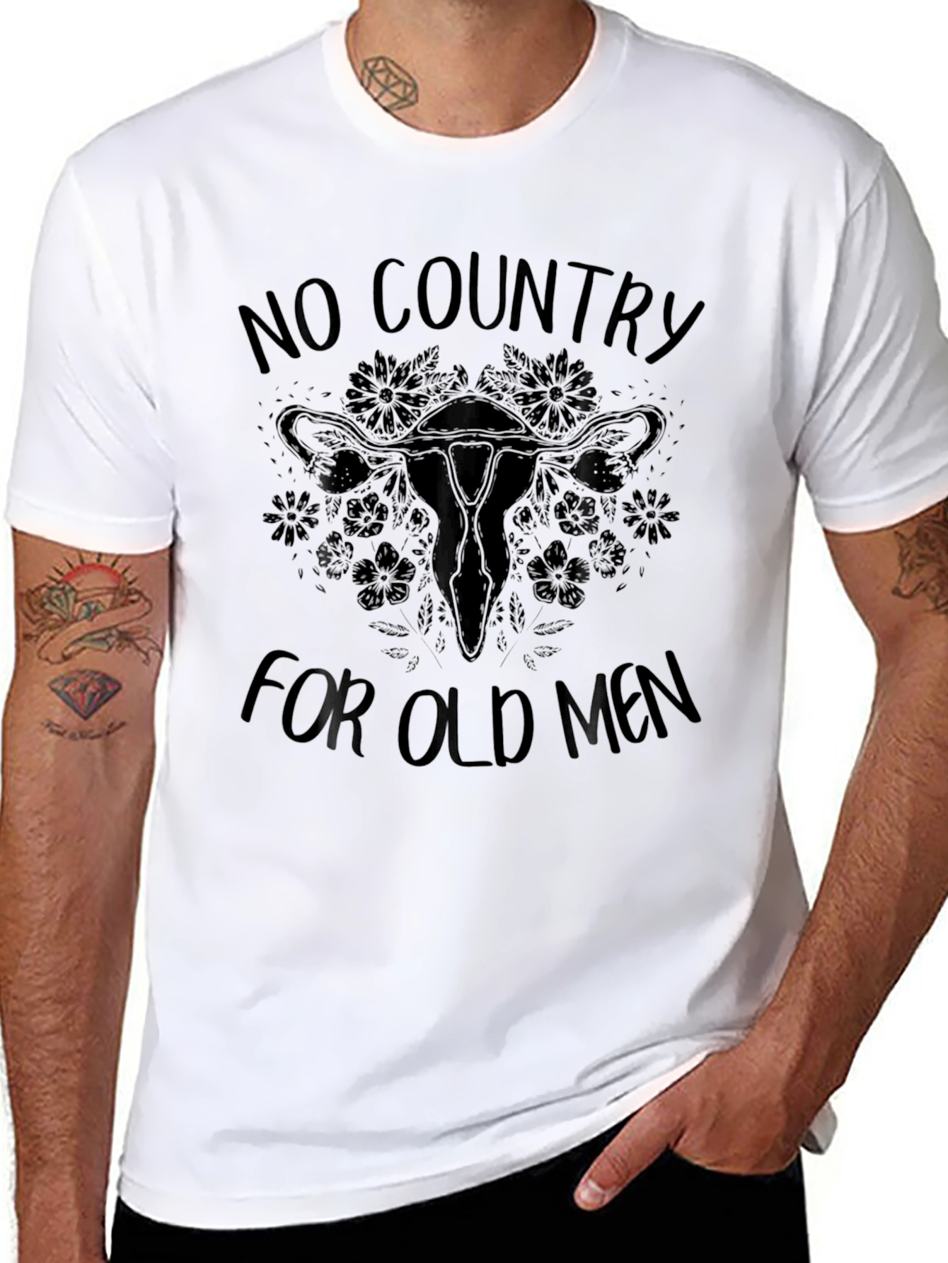 Black No Country for Old Men T-Shirt view 8