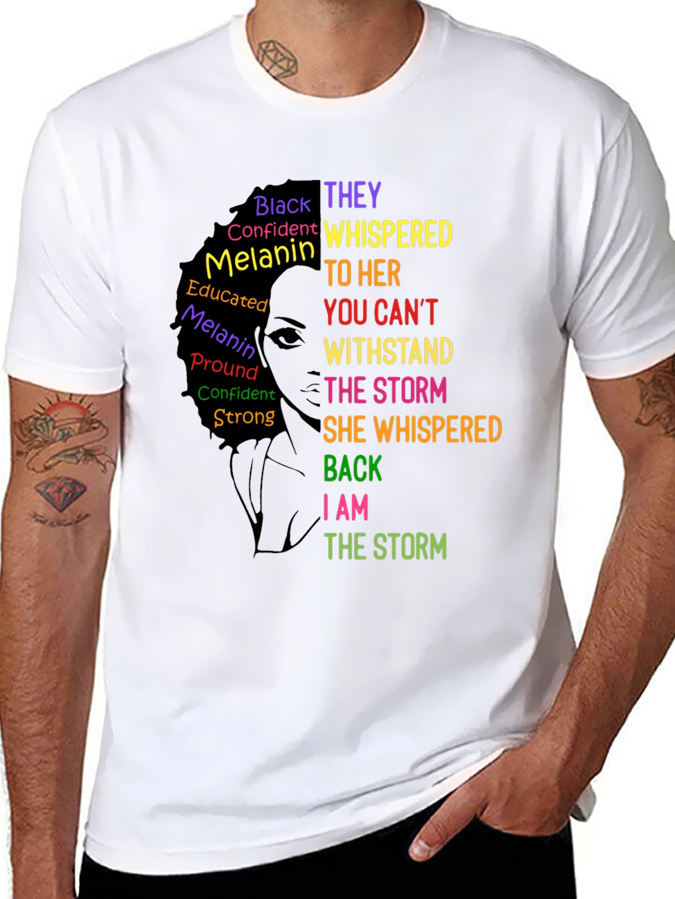 Black Empowered Woman T-Shirt: I Am The Storm Tee view 8