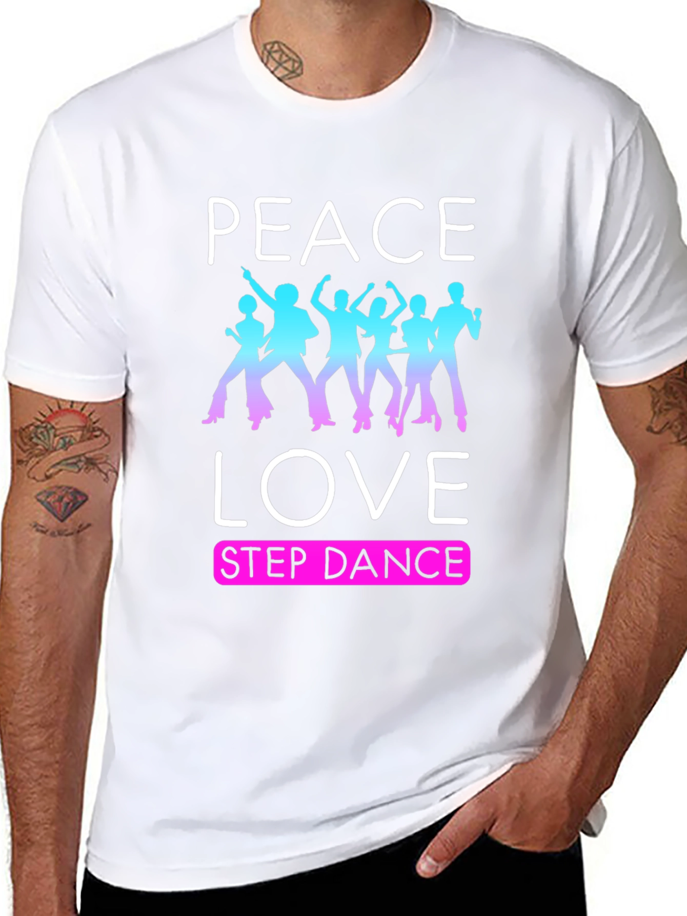 Black Peace Love Step Dance T-Shirt view 8