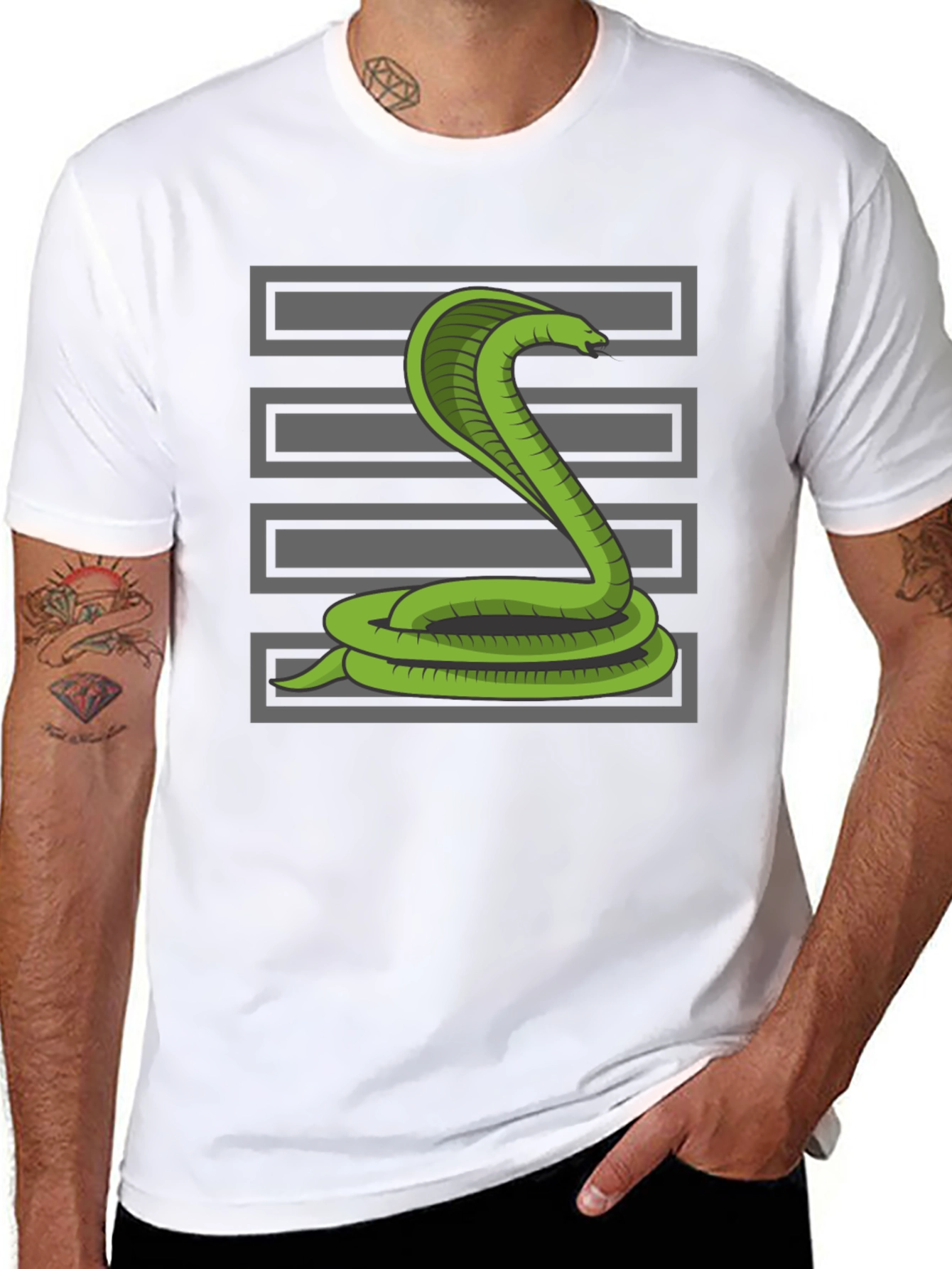 Black Cobra Snake T-Shirt - Graphic Tee for Men view 8