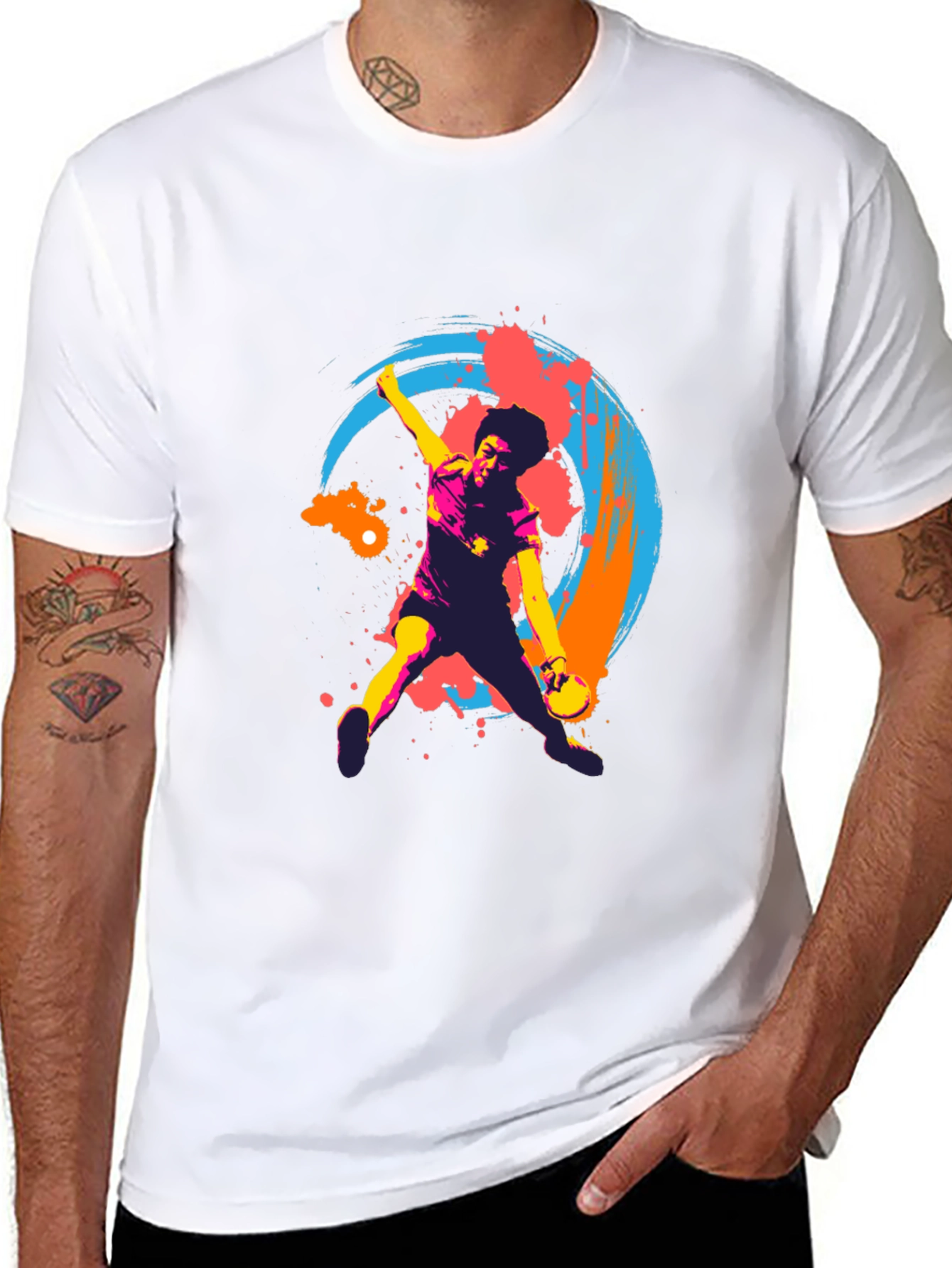 Abstract Sport Graphic Black T-Shirt - 8