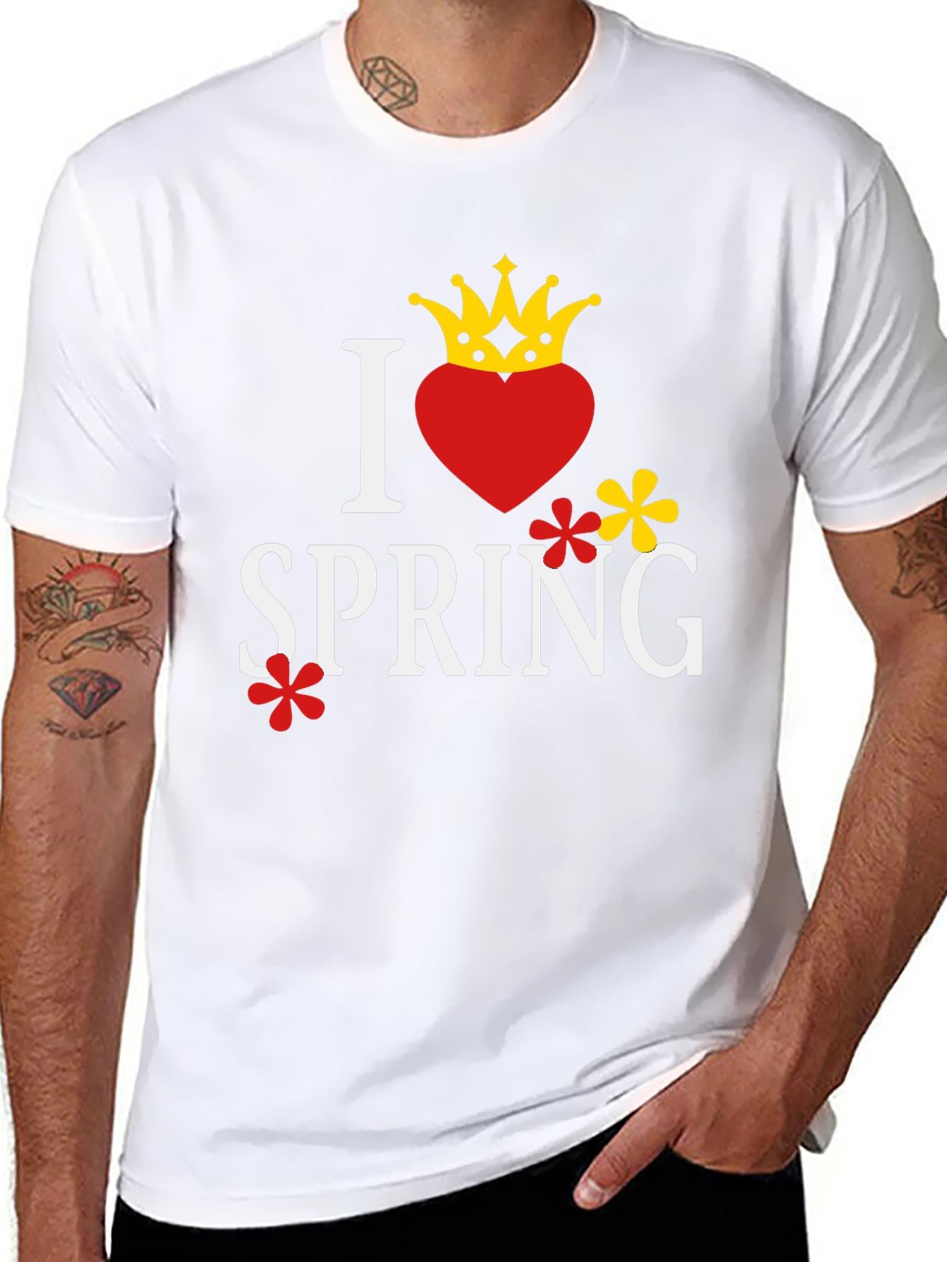 Black I Heart Spring Graphic Tee - Stylish Unisex T-Shirt view 8