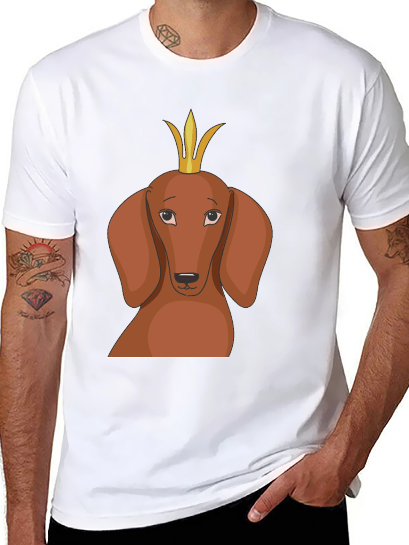 Black Dachshund King Graphic Tee - Black view 8