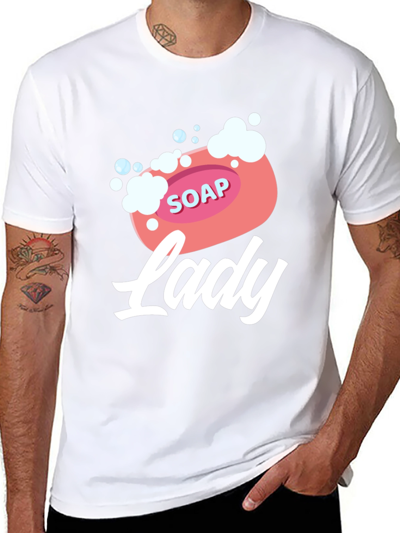 Black Soap Lady Graphic Tee - Novelty T-Shirt view 8