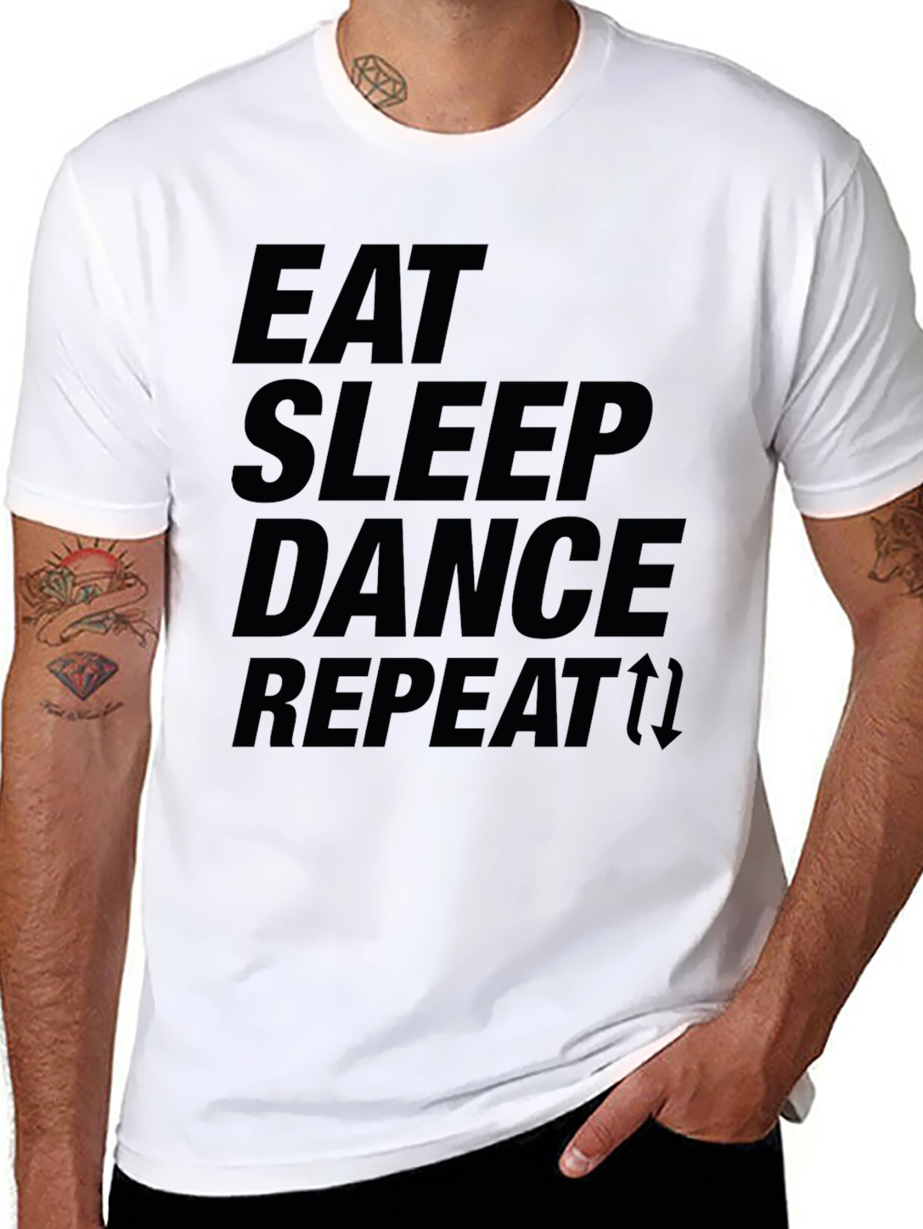 Black Eat Sleep Dance Repeat Graphic Tee view 8