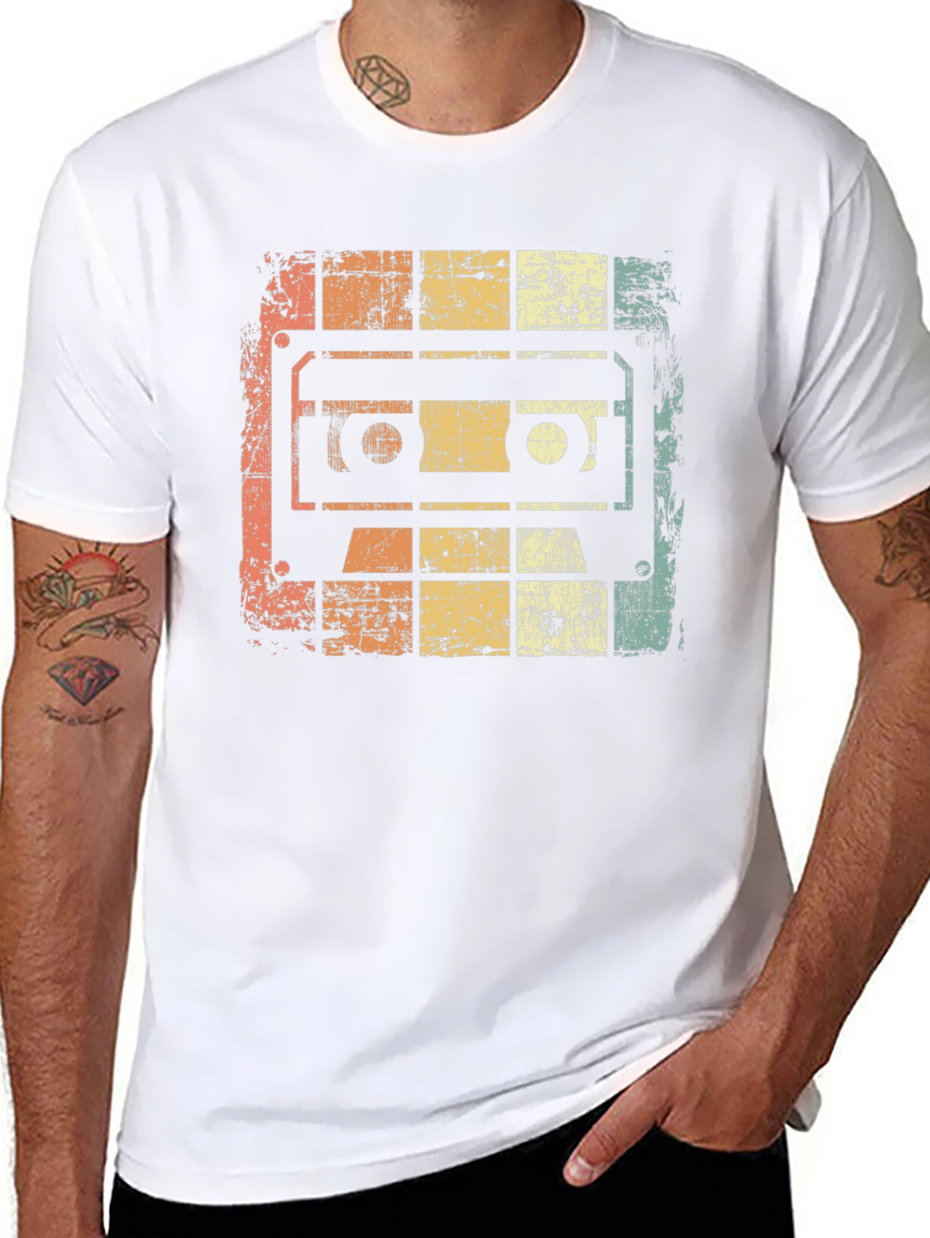 Black Retro Cassette Tape Graphic T-Shirt view 8