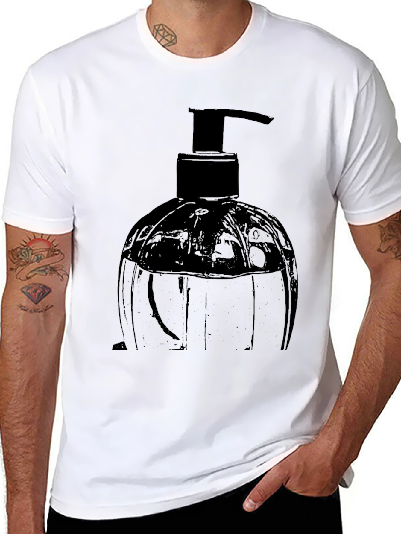 Black Black Soap Dispenser Graphic Tee view 8